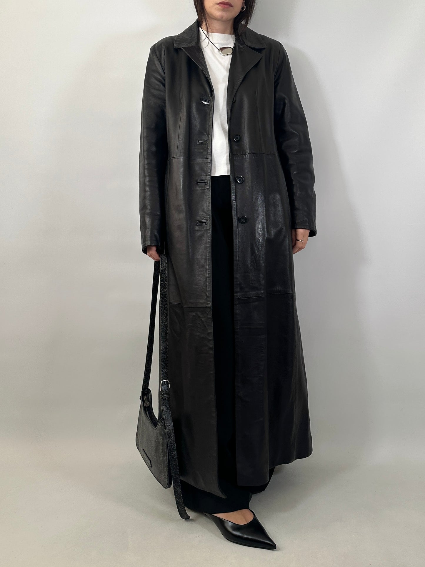 Extra-Long Soft Leather Coat