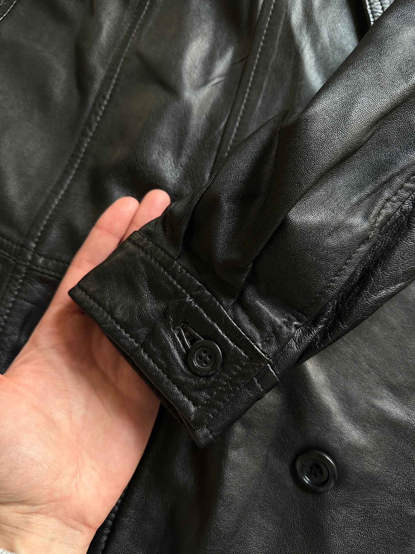 Oversized Vintage Leather Power Jacket