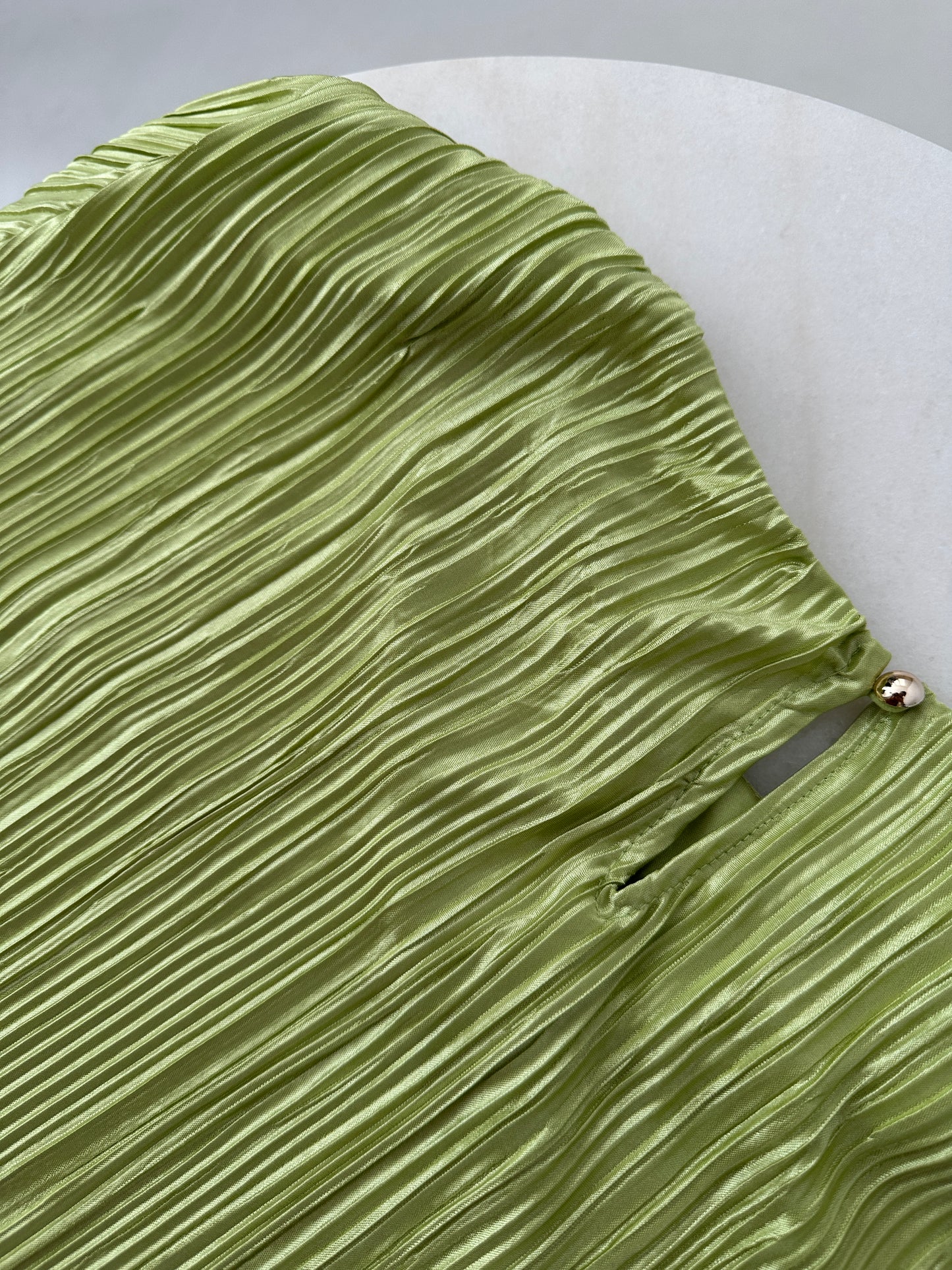 Lime green maxi pleated dress