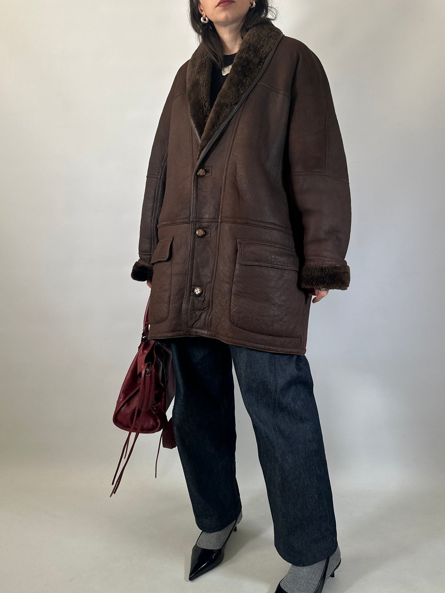 Vintage Brown Shearling Jacket