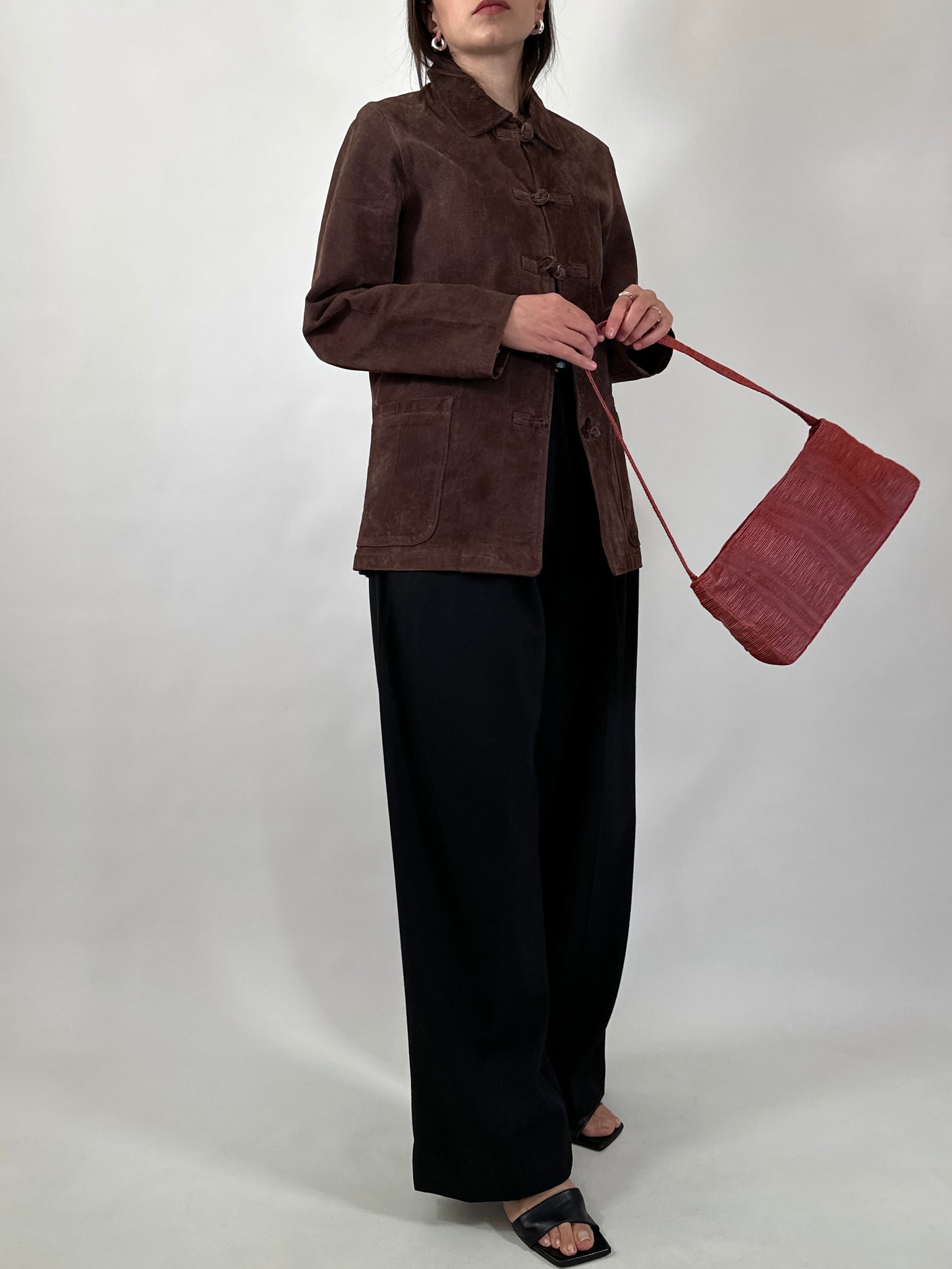 Leather Jacket with Frog Closure