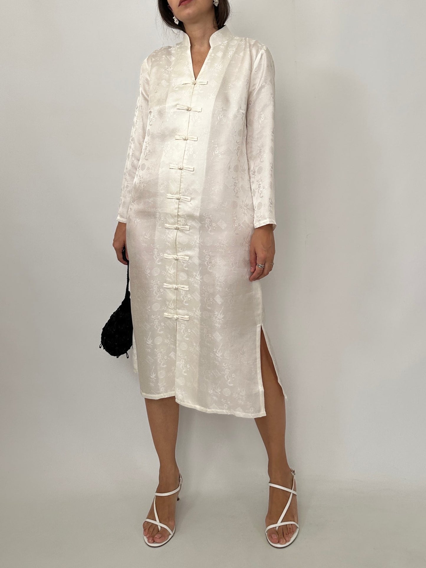 White Silk Oriental Dress - New with Tag