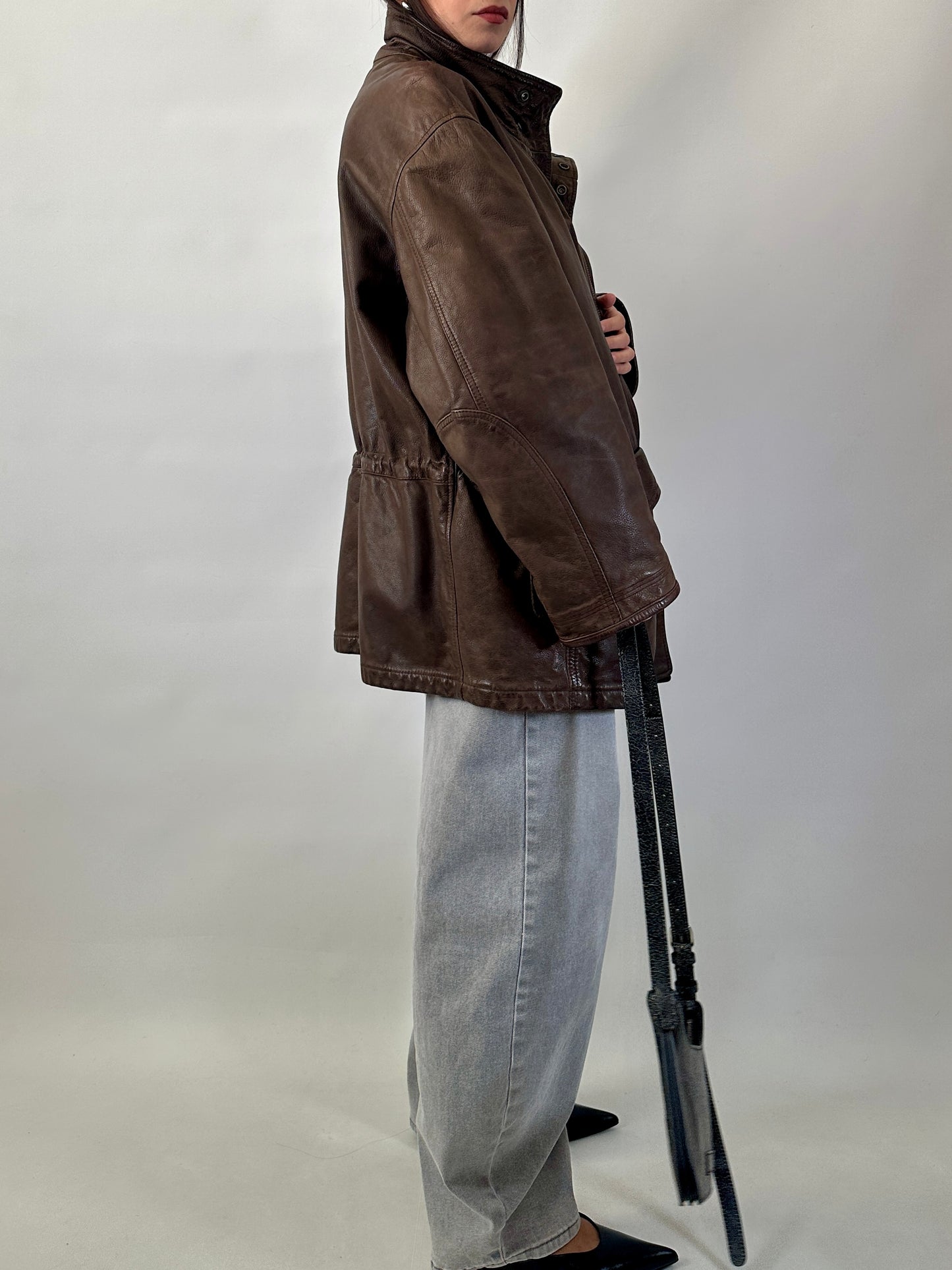 Valentino vintage real leather field jacket