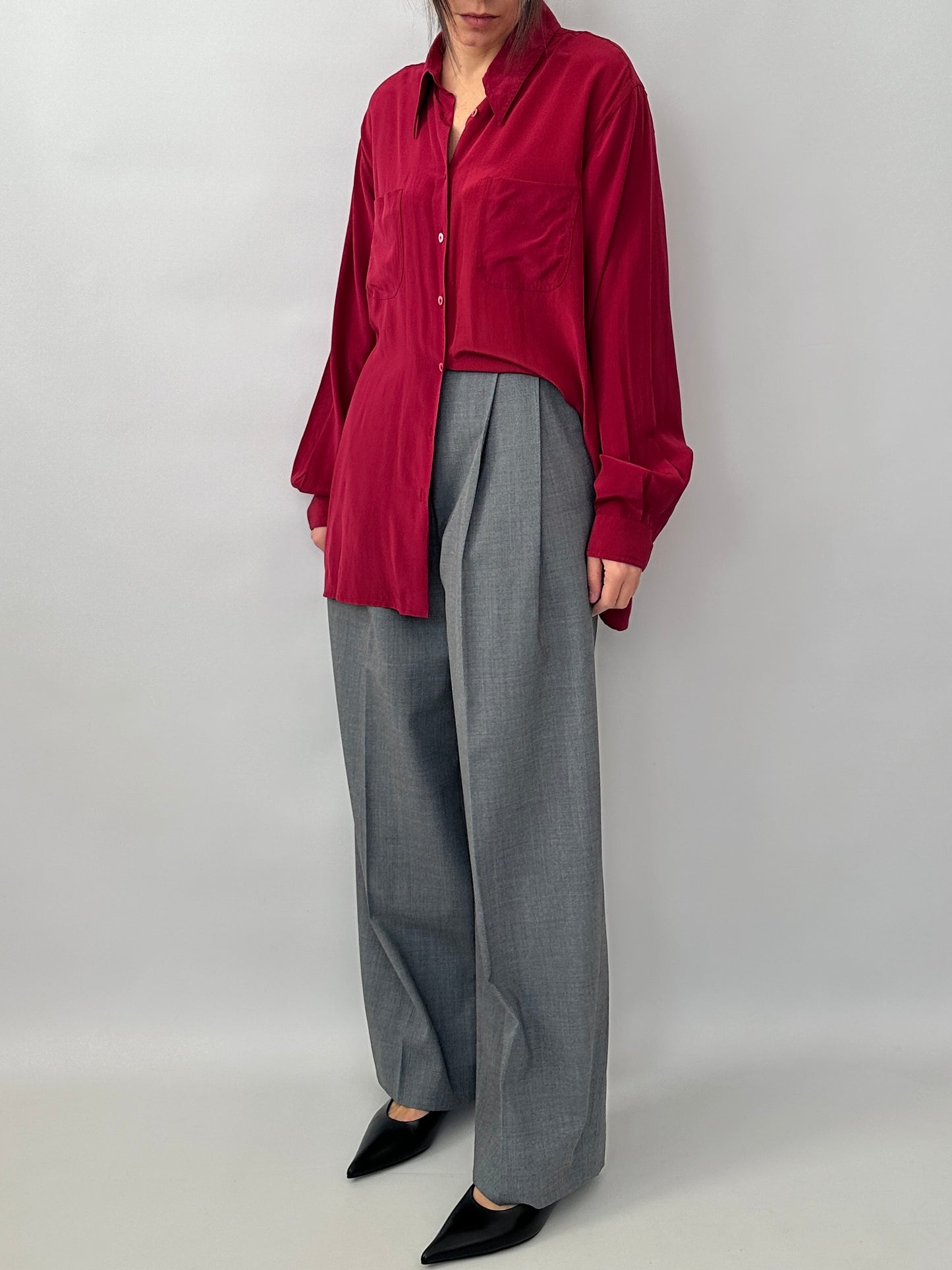 Pure silk cherry shirt