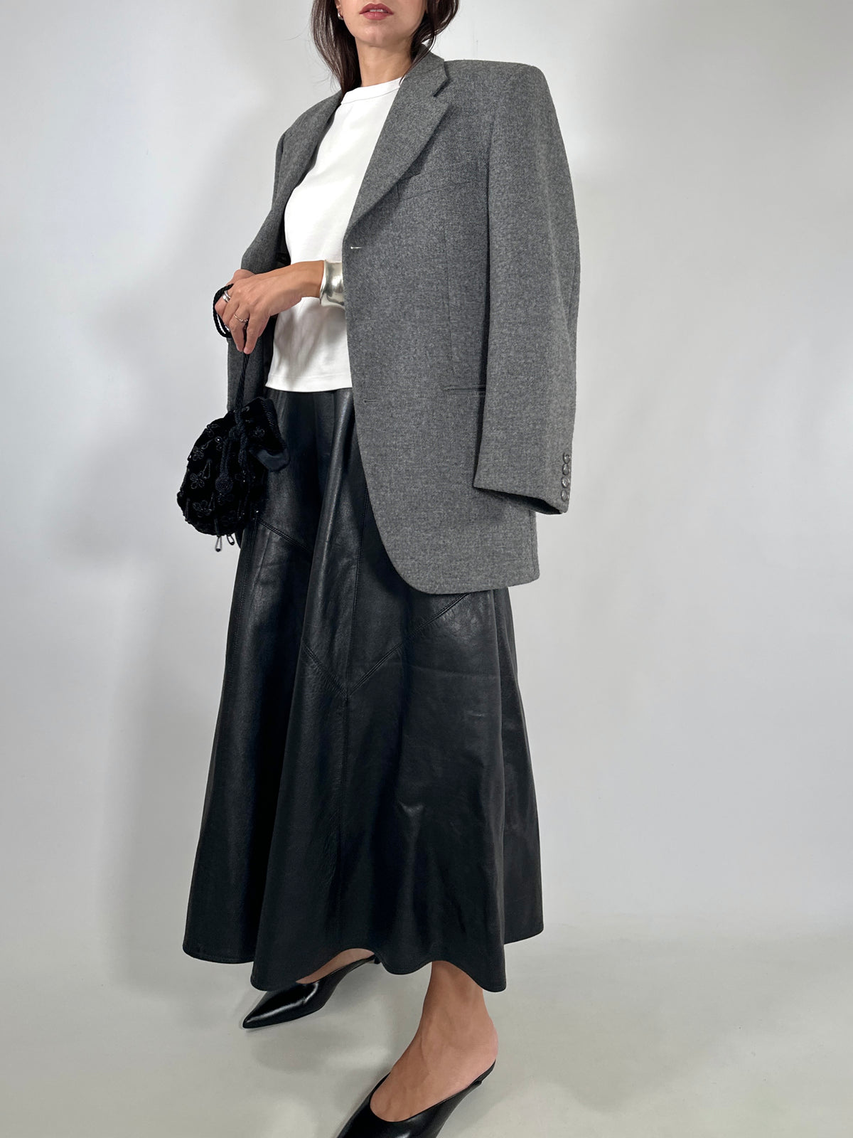 Oversized Grey Virgin Wool Blazer