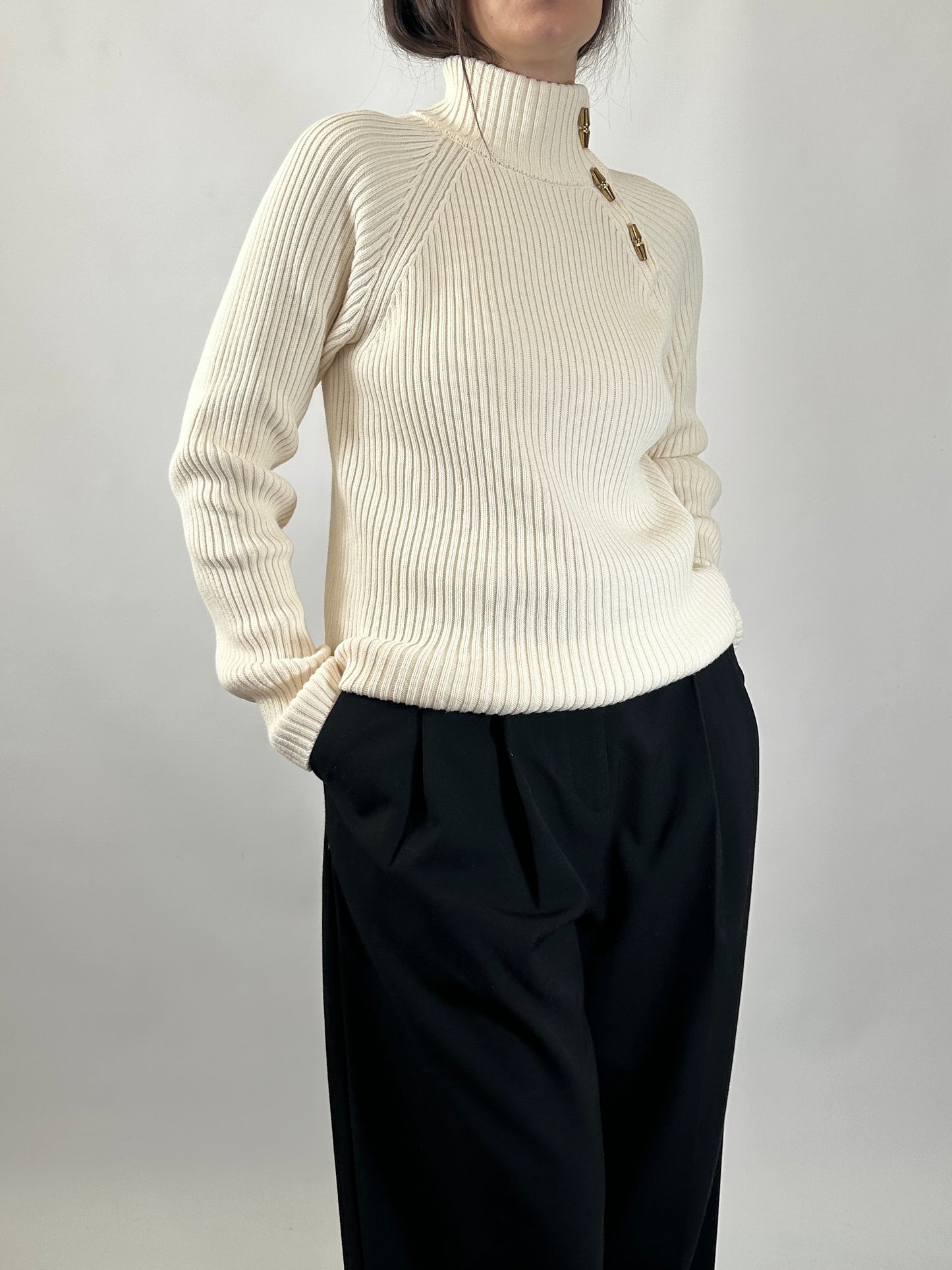 Pure Cotton Ribbed Sweater by Ralph Lauren