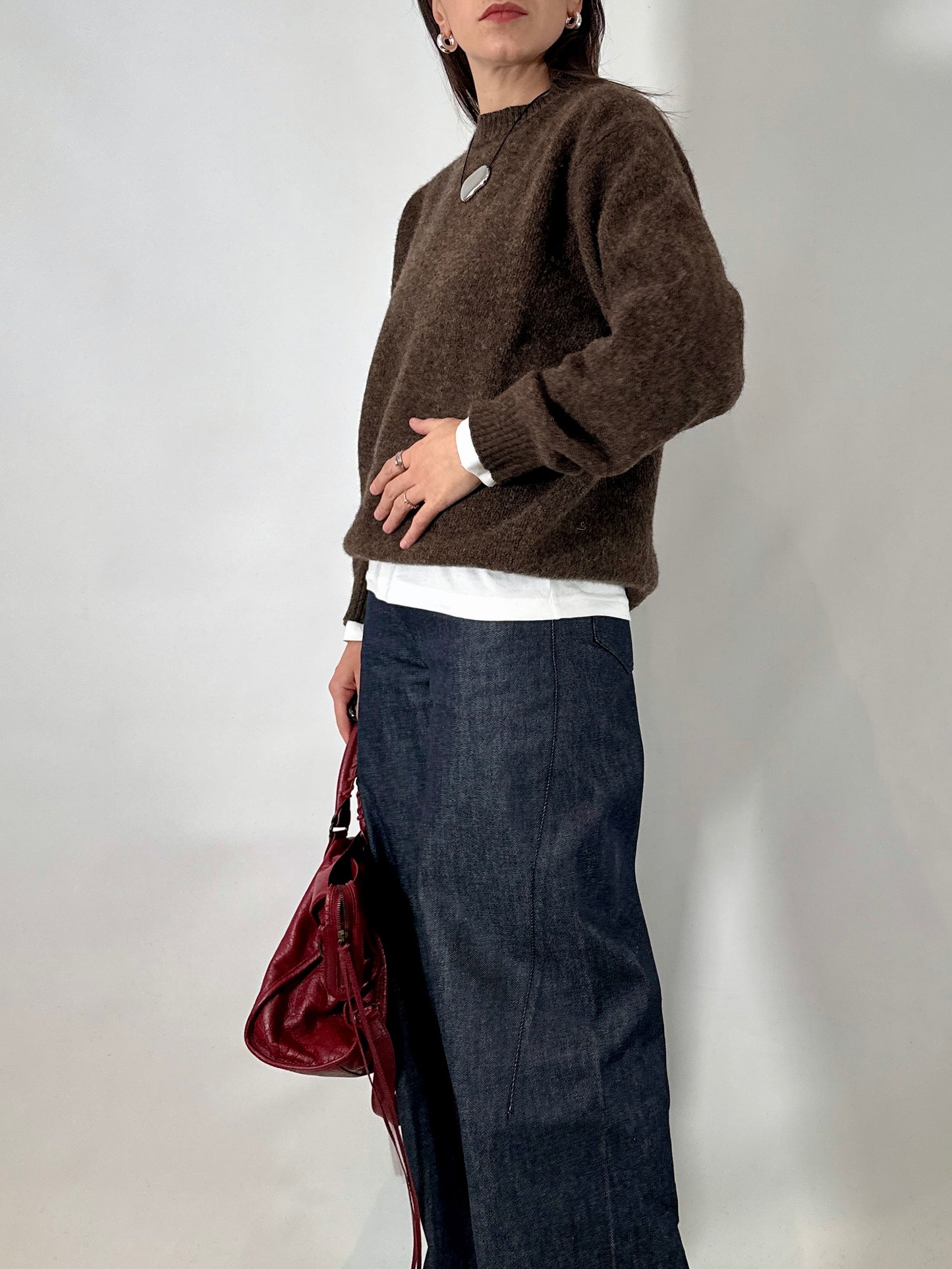 Soft pure wool brown sweater