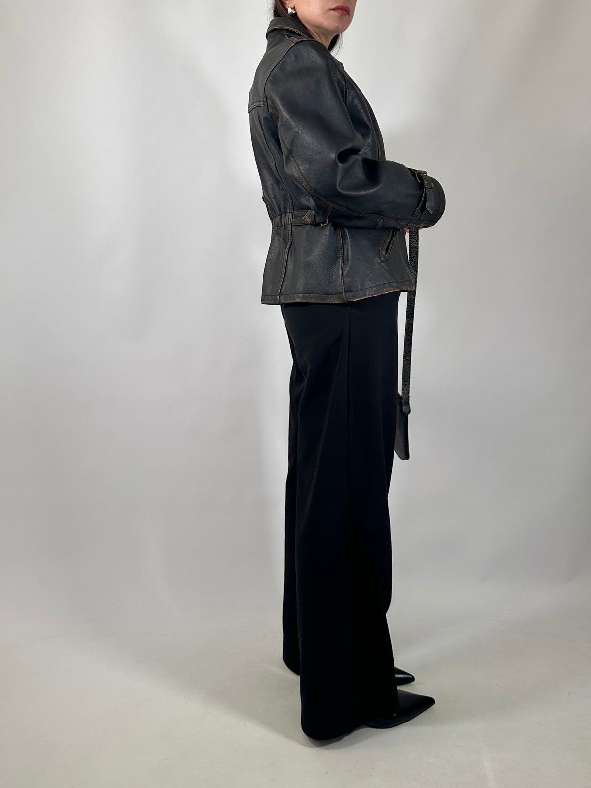 Vintage Distressed Leather Jacket