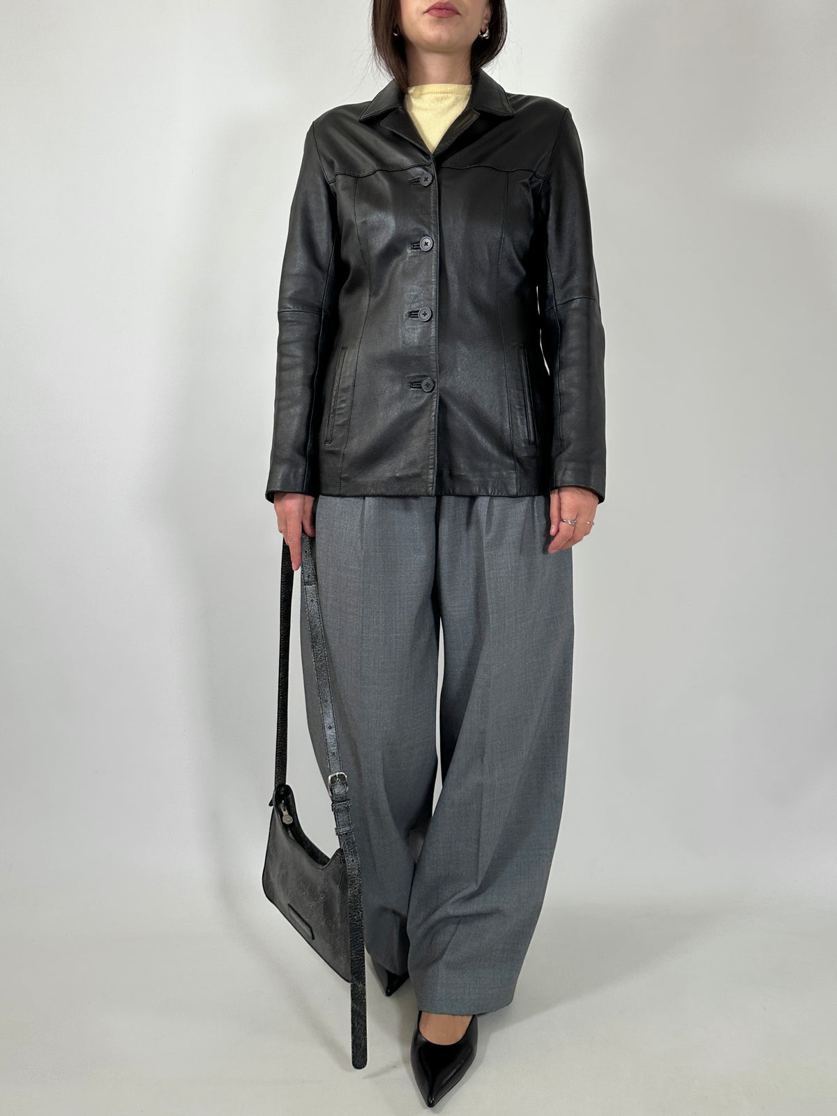 Black Lambskin Fitted Jacket