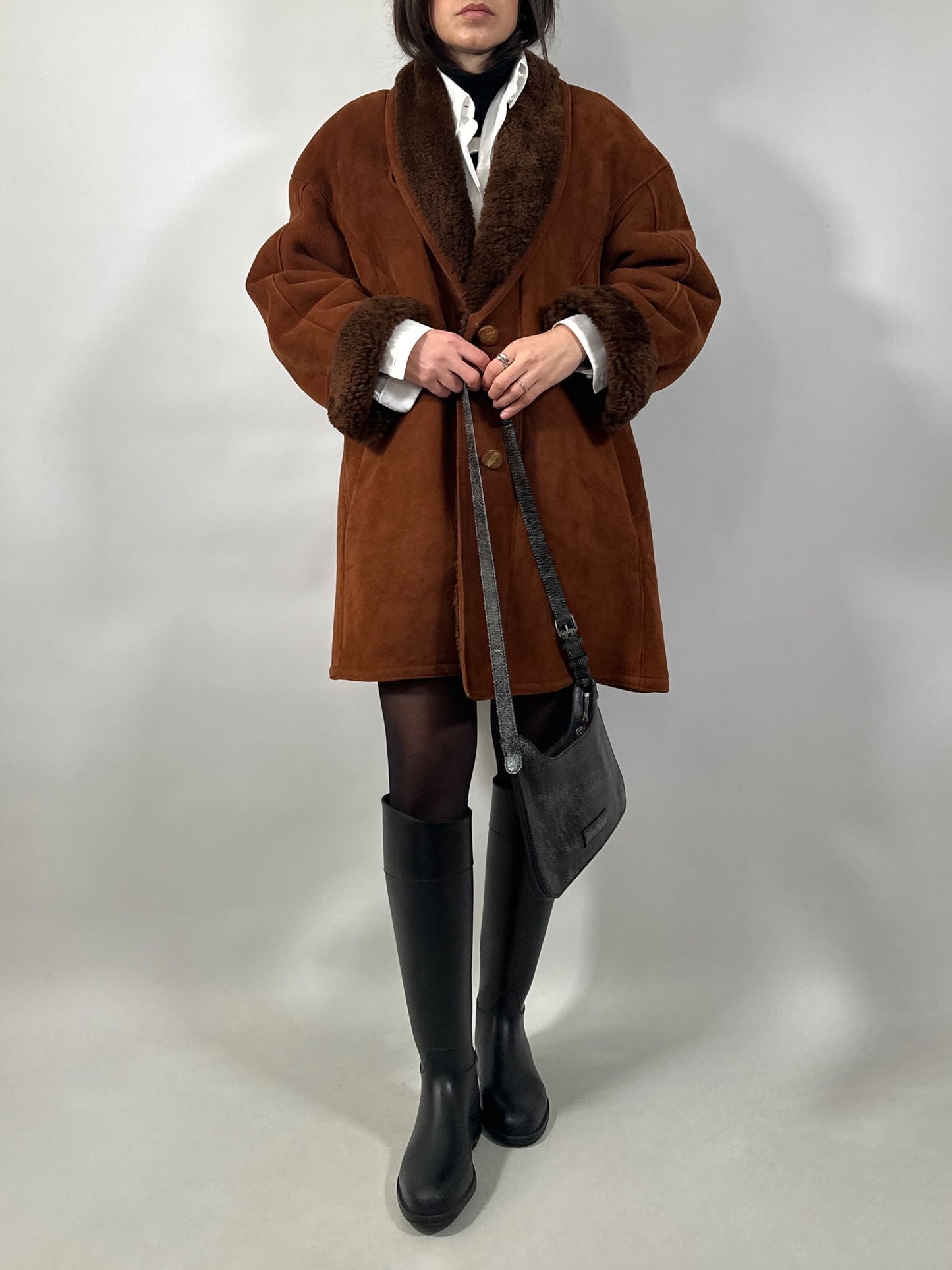 Vintage Shearling Suede Coat