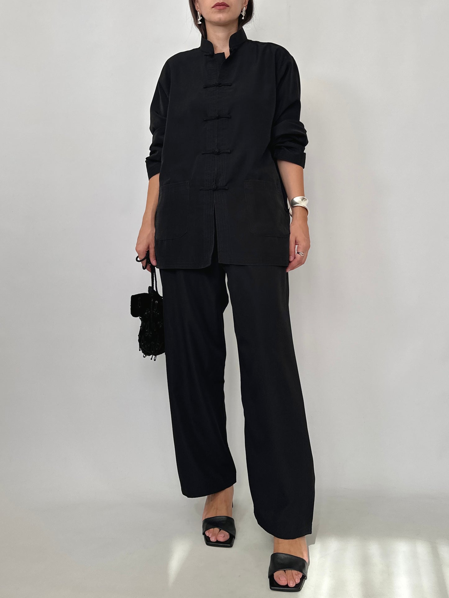 Black Silk Tang Set