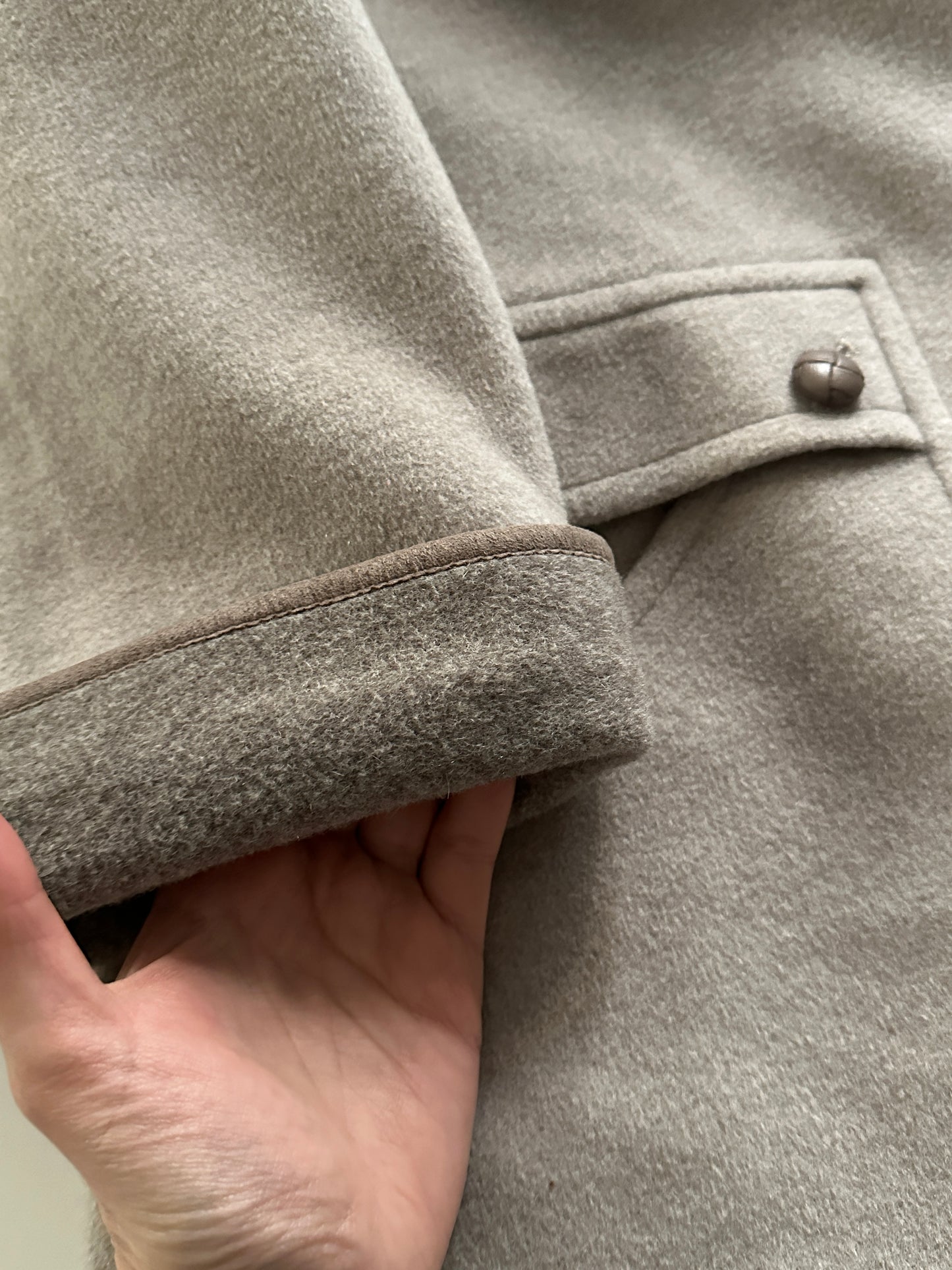 Vintage Wool & Cashmere Coat with Contrast Collar & Cuffs