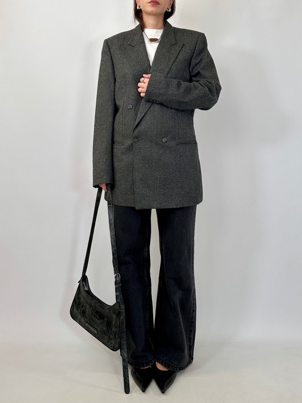 Pure Wool Double-Breasted Blazer