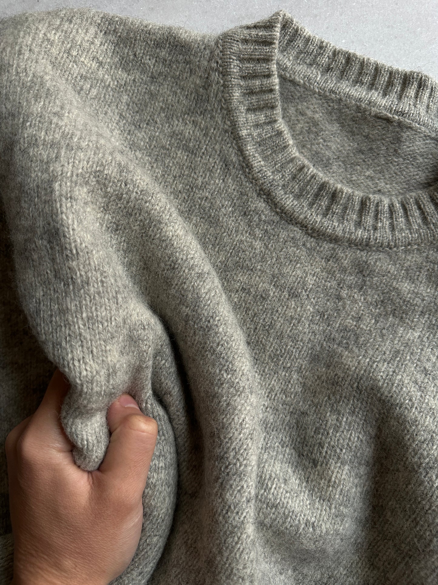 Chunky grey pure wool sweater