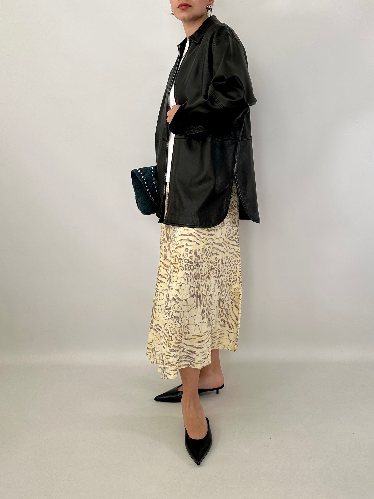 Marella soft leather zipped jacket