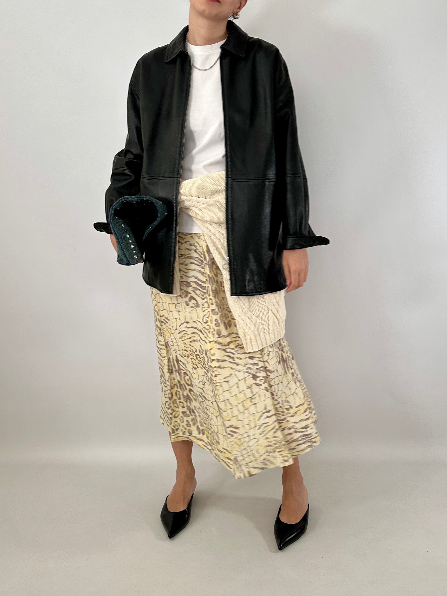 Marella soft leather zipped jacket