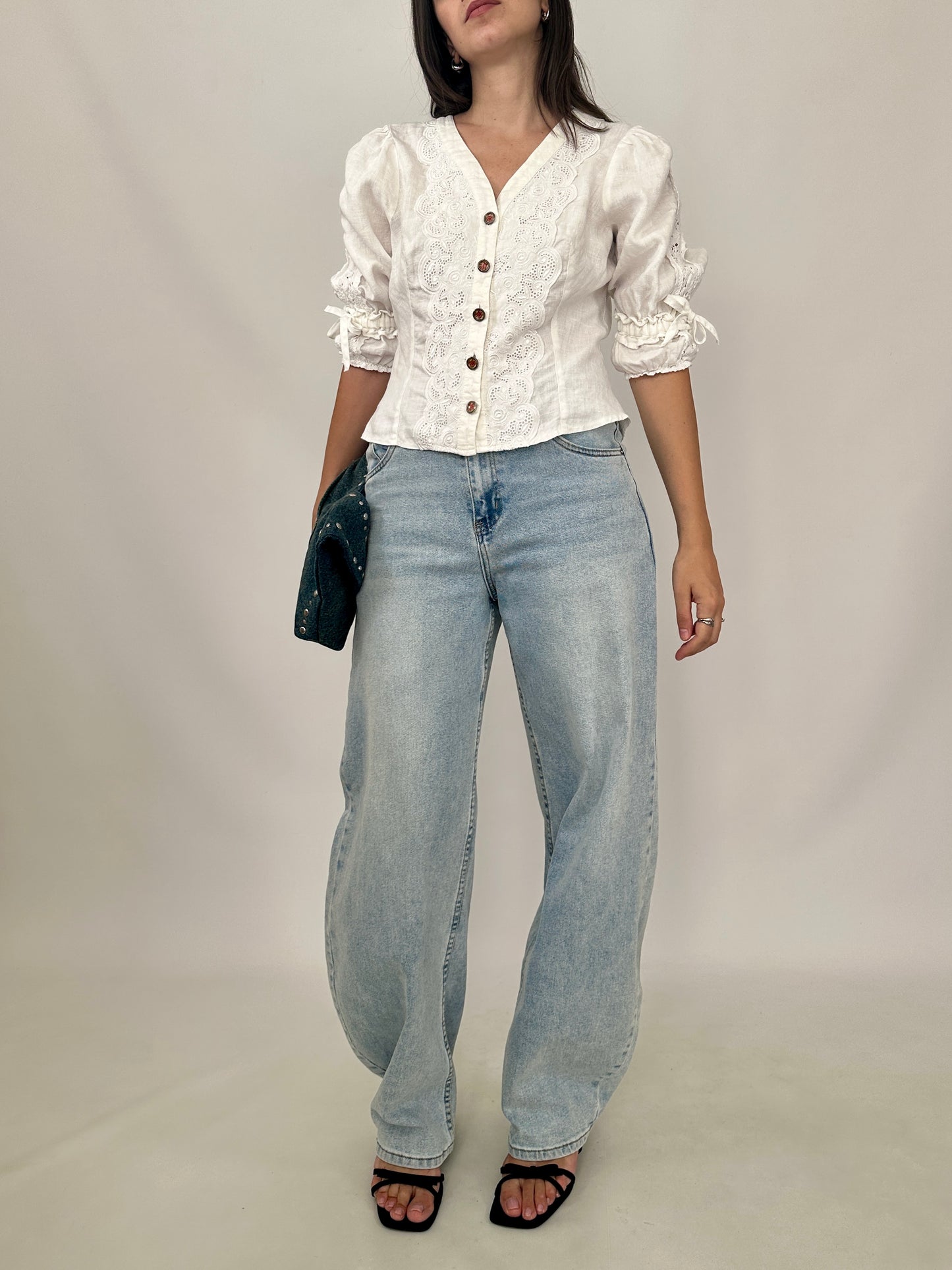 Vintage Linen Broderie Blouse