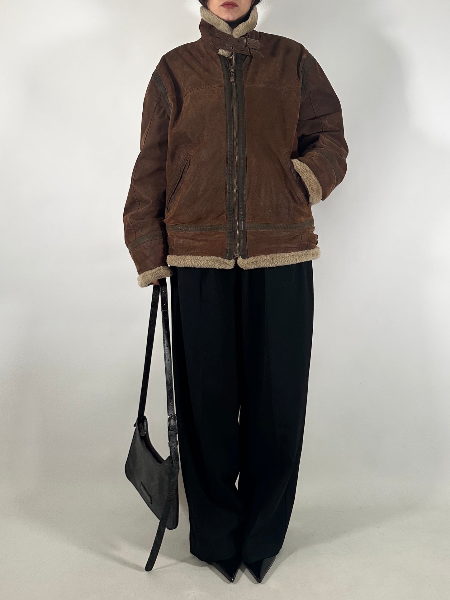 Aviator-Inspired Shearling Jacket