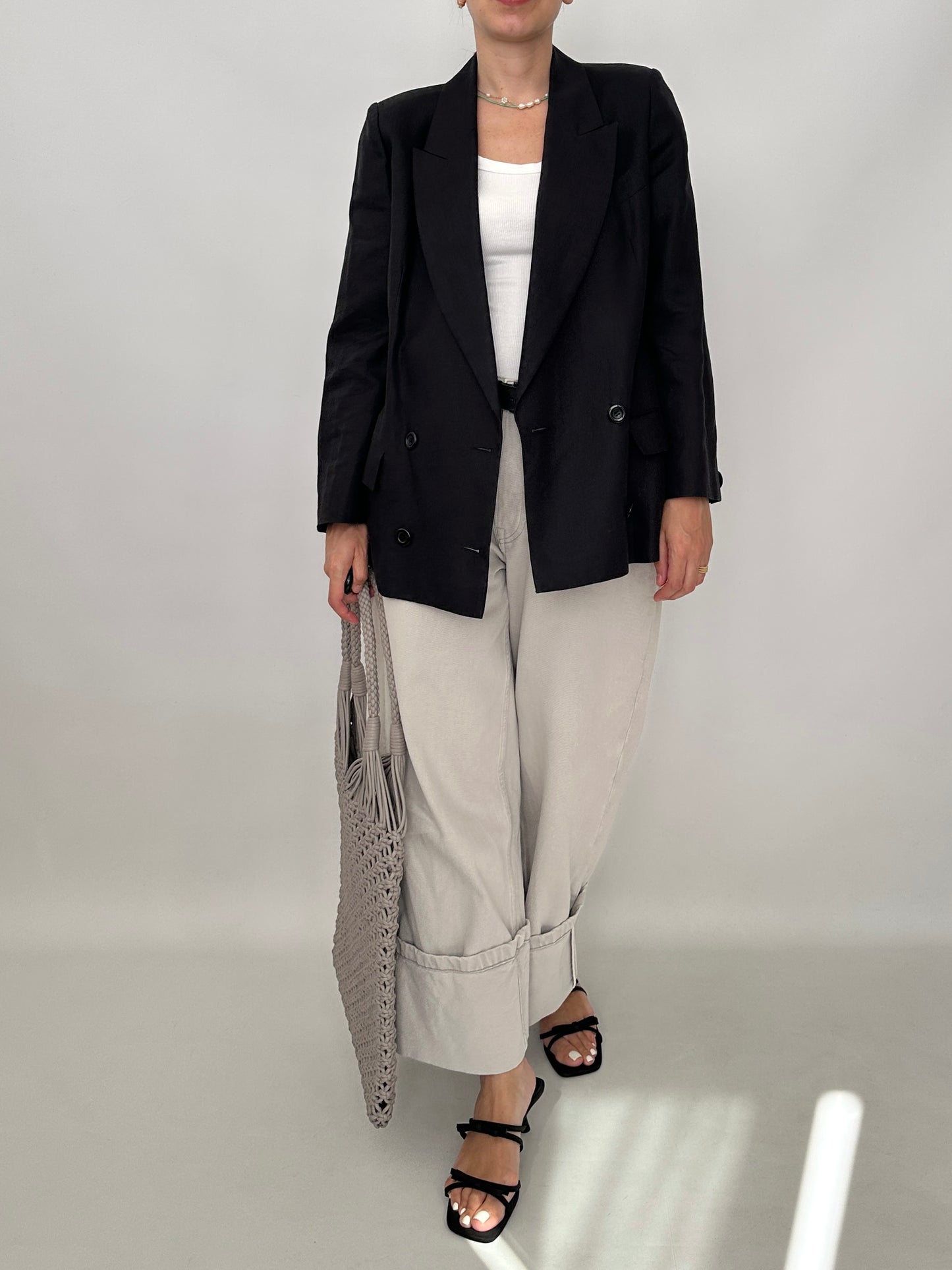 Timeless grey linen blazer