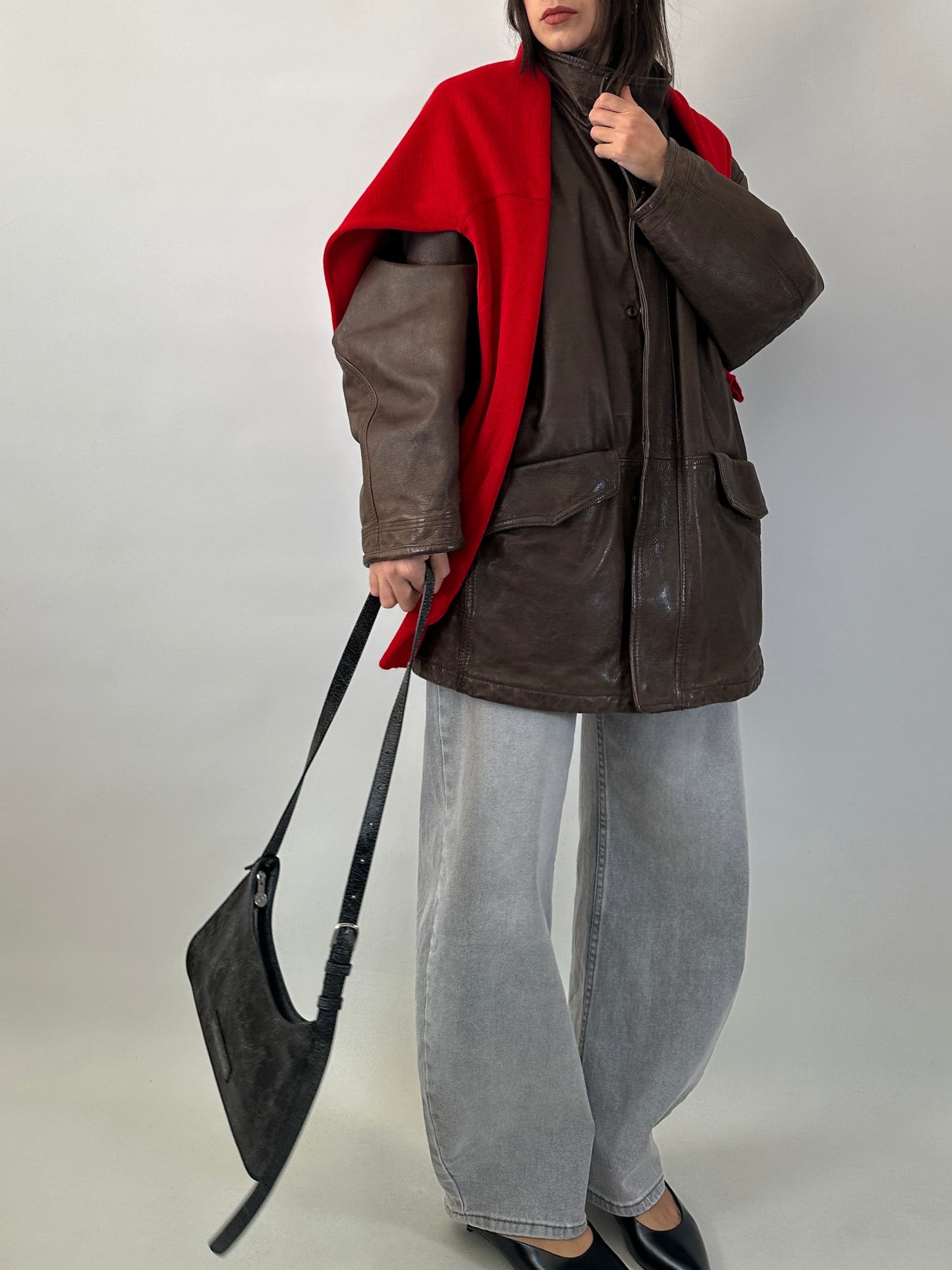 Valentino vintage real leather field jacket