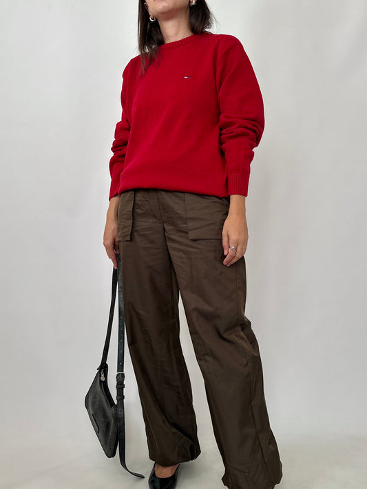 Tommy Hilfiger Red Cotton Sweater