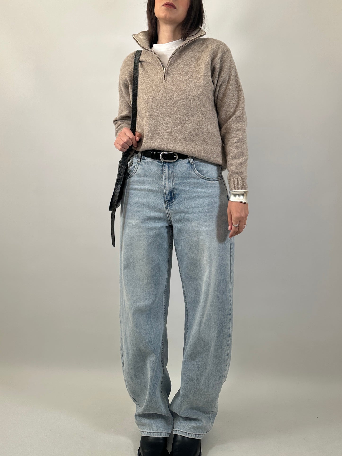 Pure Lambswool Half-Zip Sweater