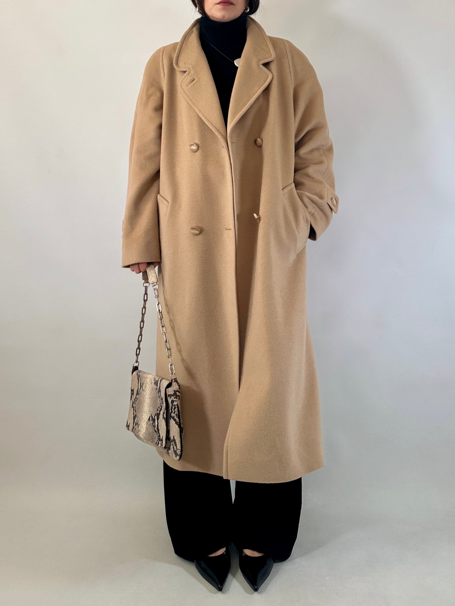 Vintage wool and cashmere long coat