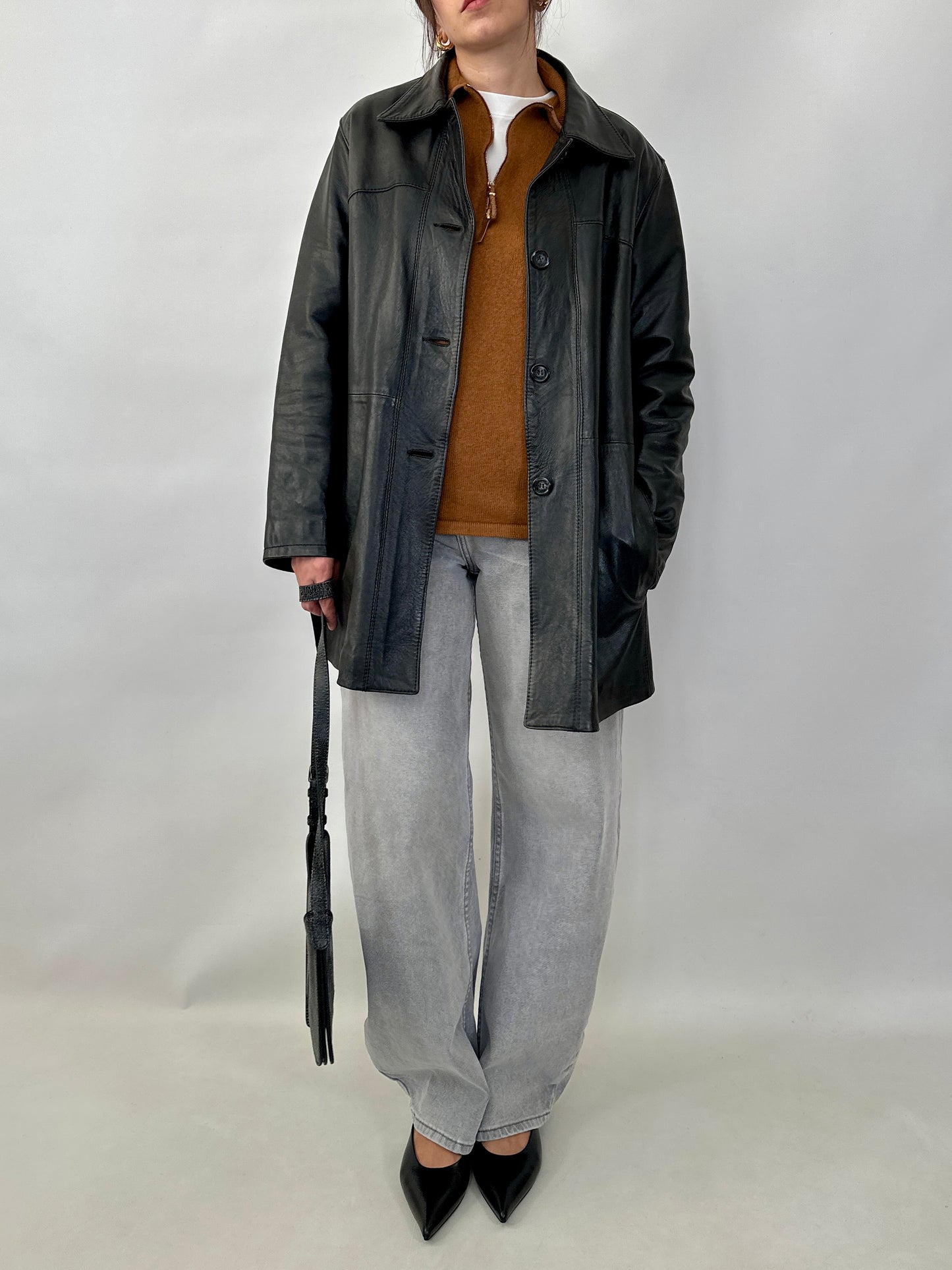 Classic real leather jacket