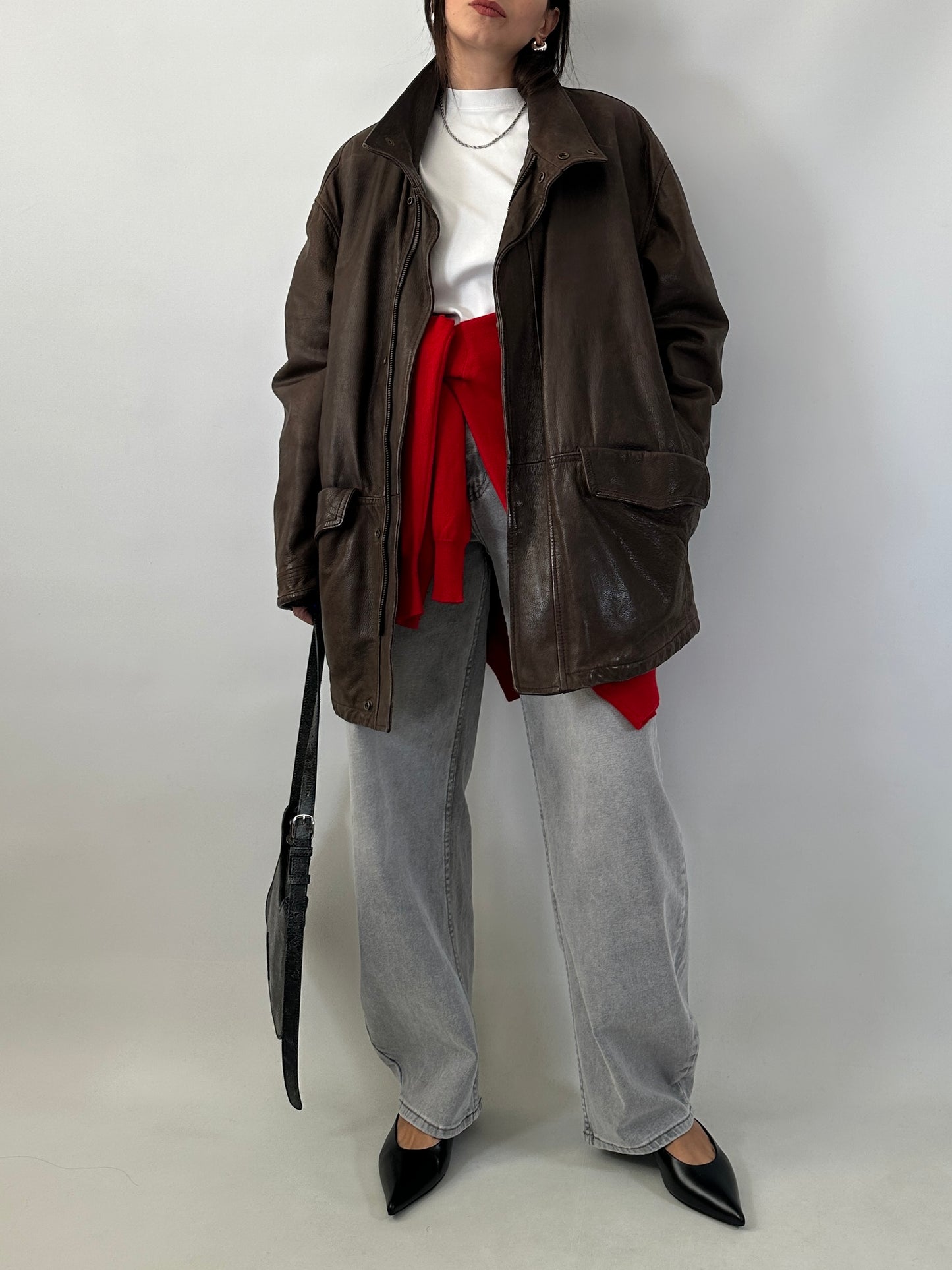 Valentino vintage real leather field jacket