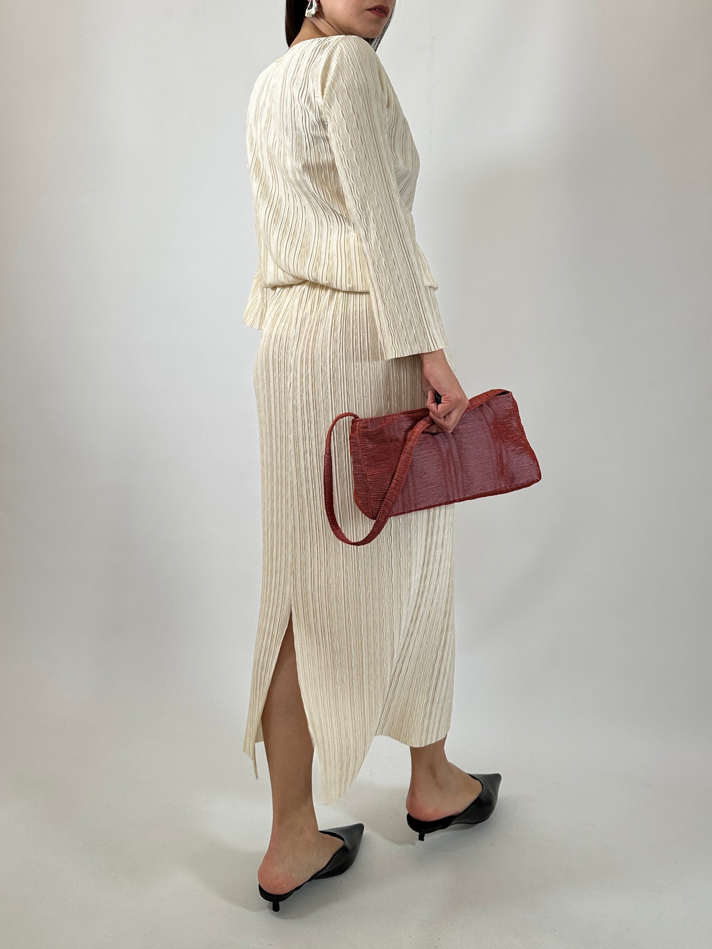 Pleated Top & Skirt Set