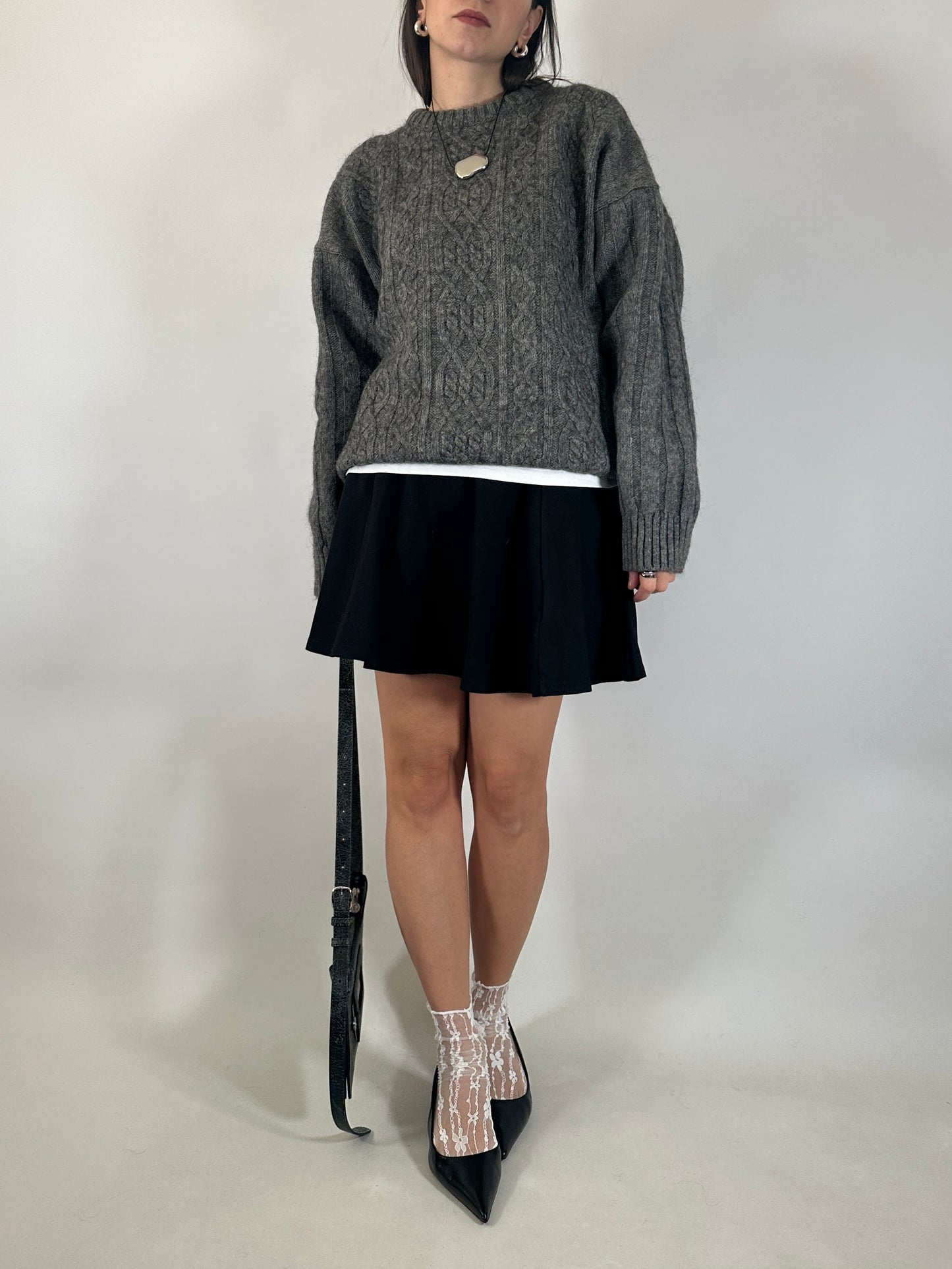 Vintage Cable Knit Wool Sweater