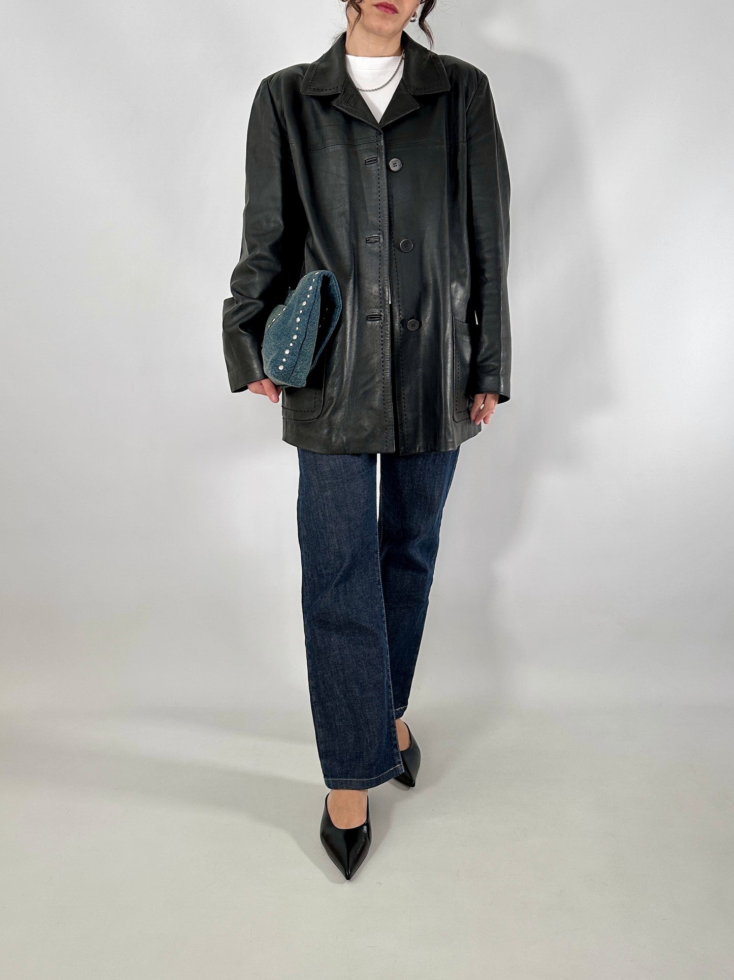 Hand-stitched soft leather jacket