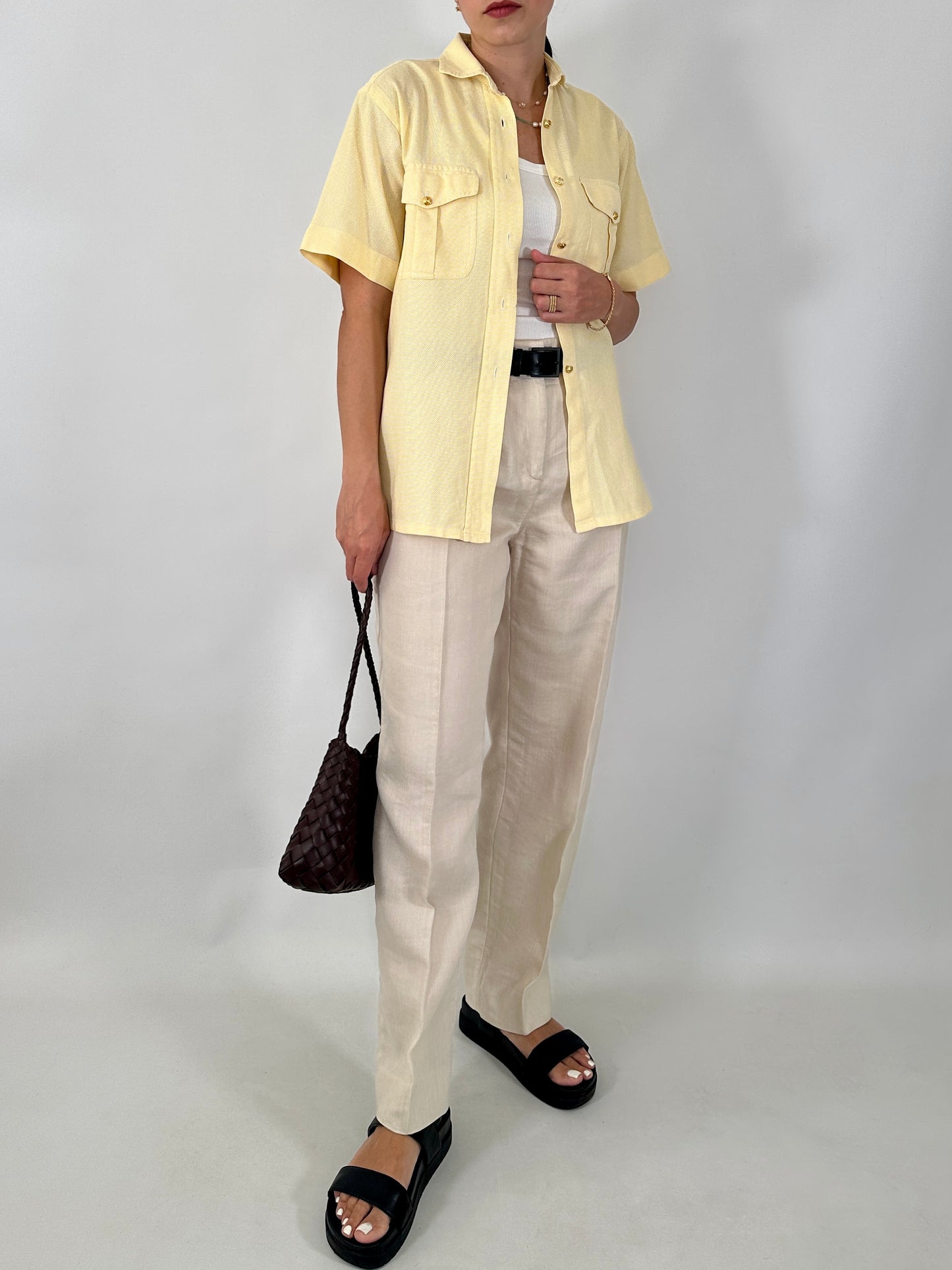 Max&co tailored linen-blend pants
