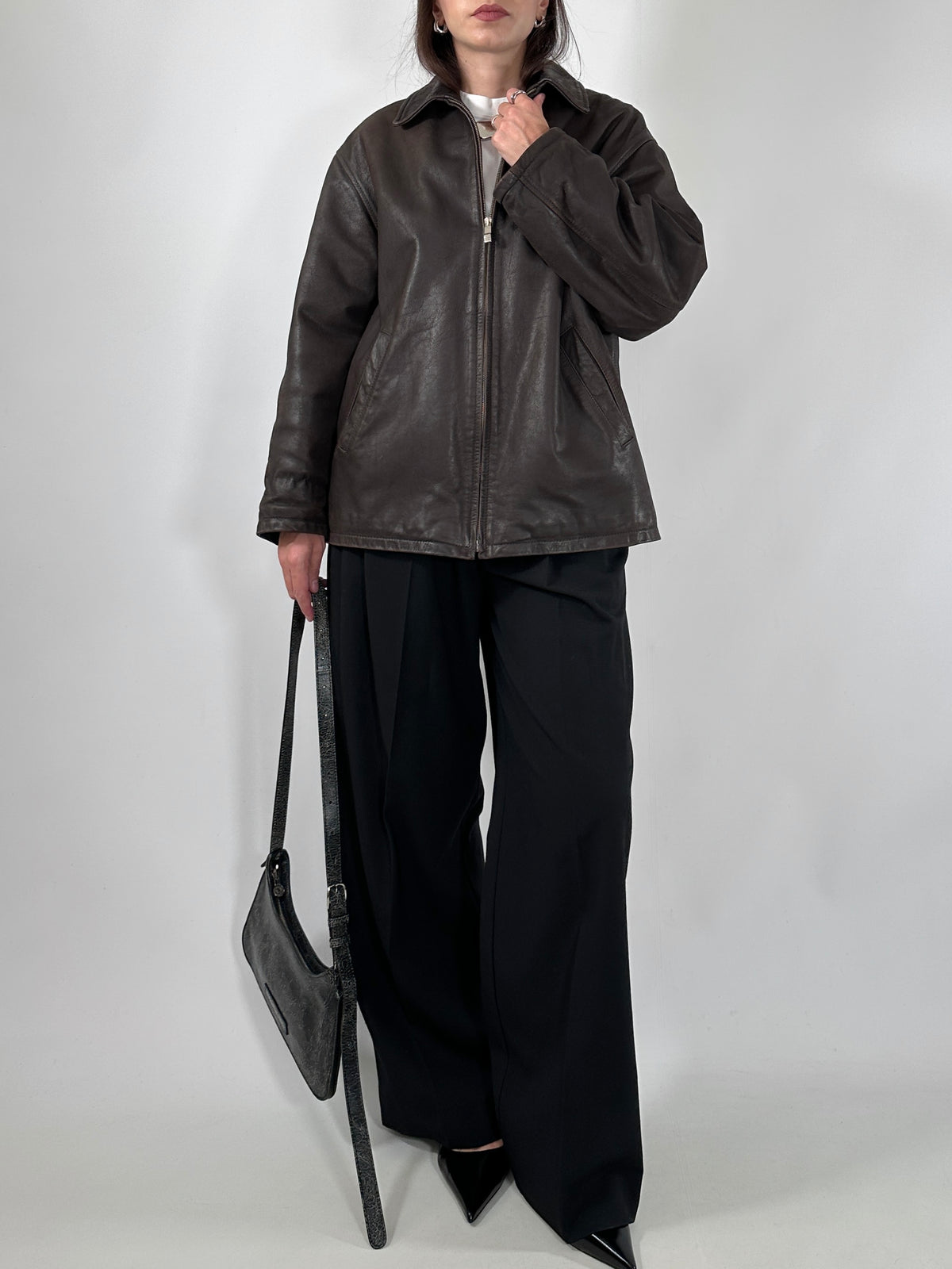 Vintage Brown Nubuck Leather Jacket
