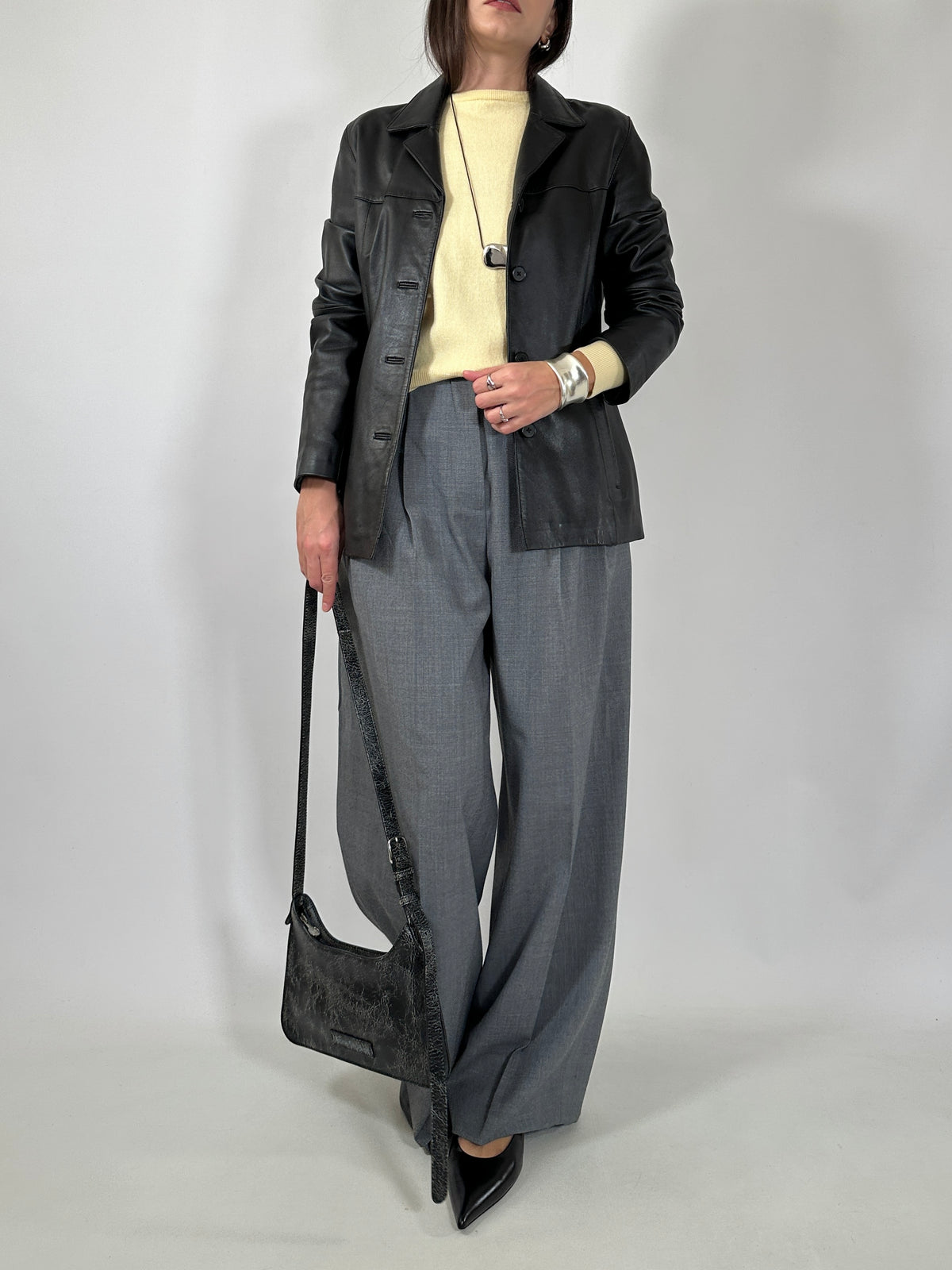 Black Lambskin Fitted Jacket
