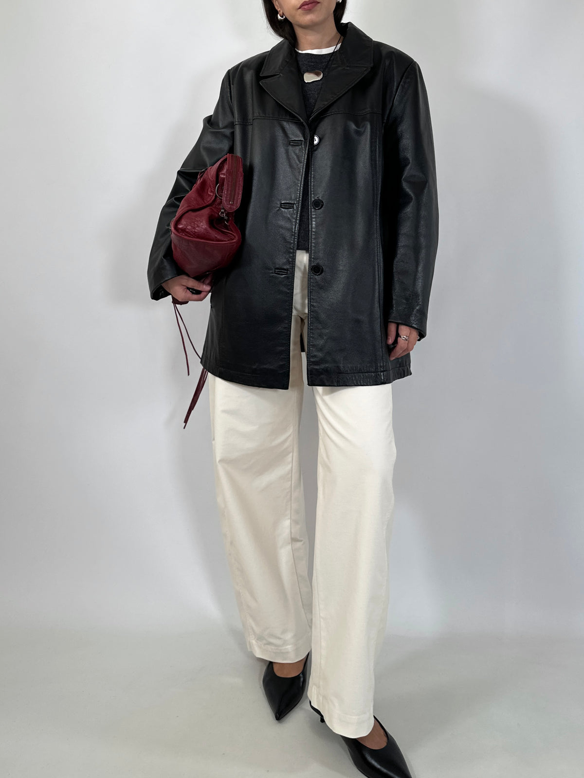Black Leather Straight Jacket