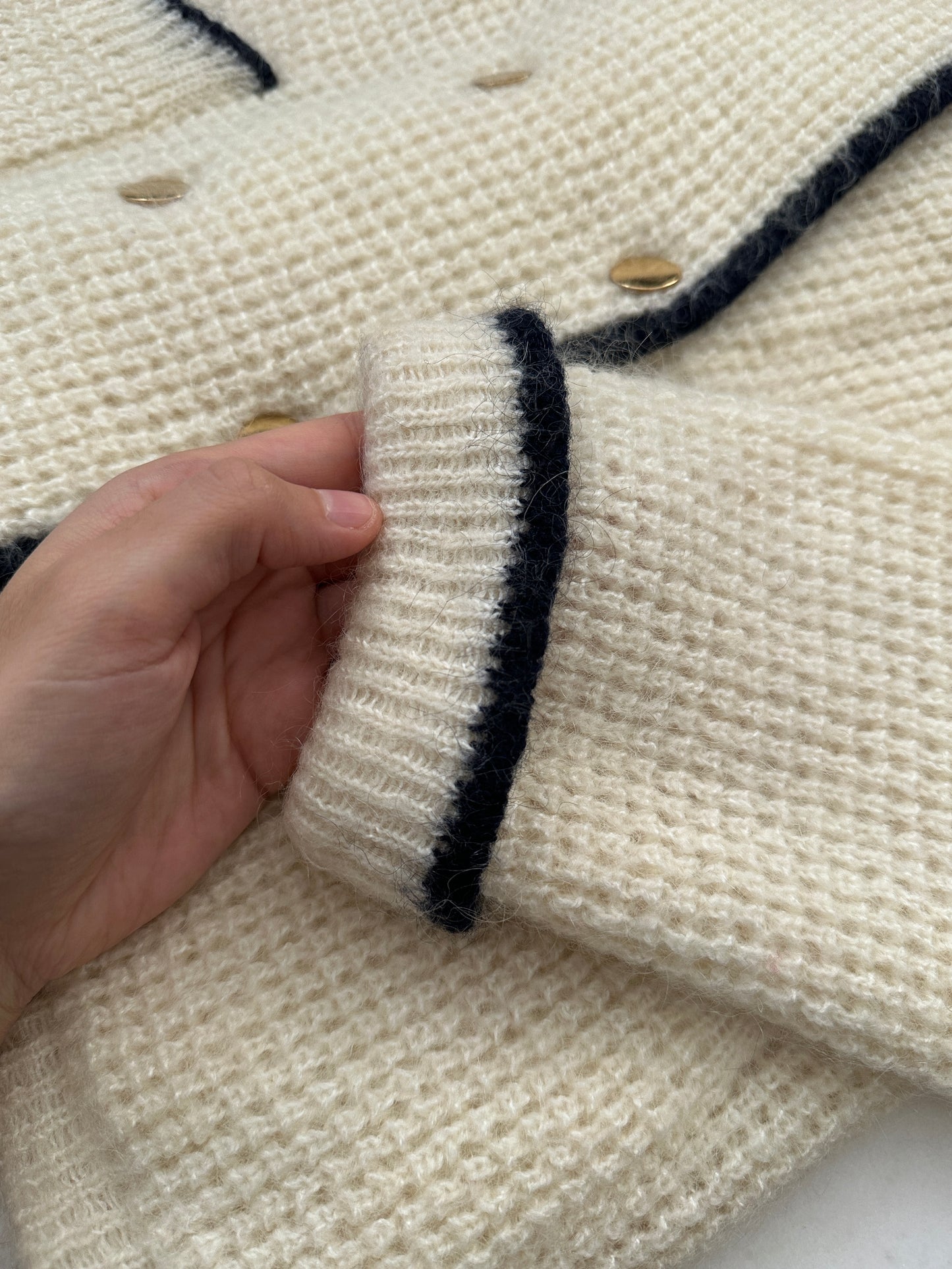 Double-breasted knitted jacket