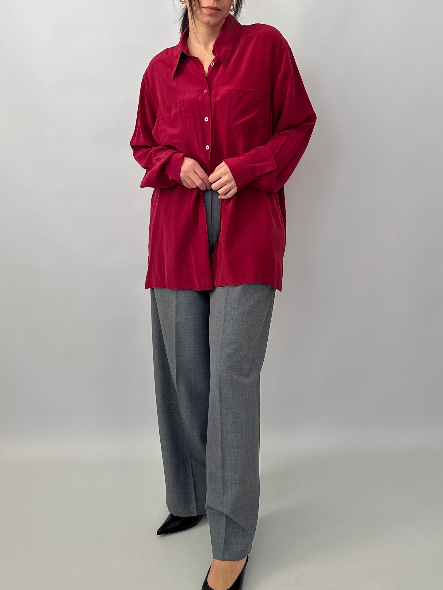 Pure silk cherry shirt