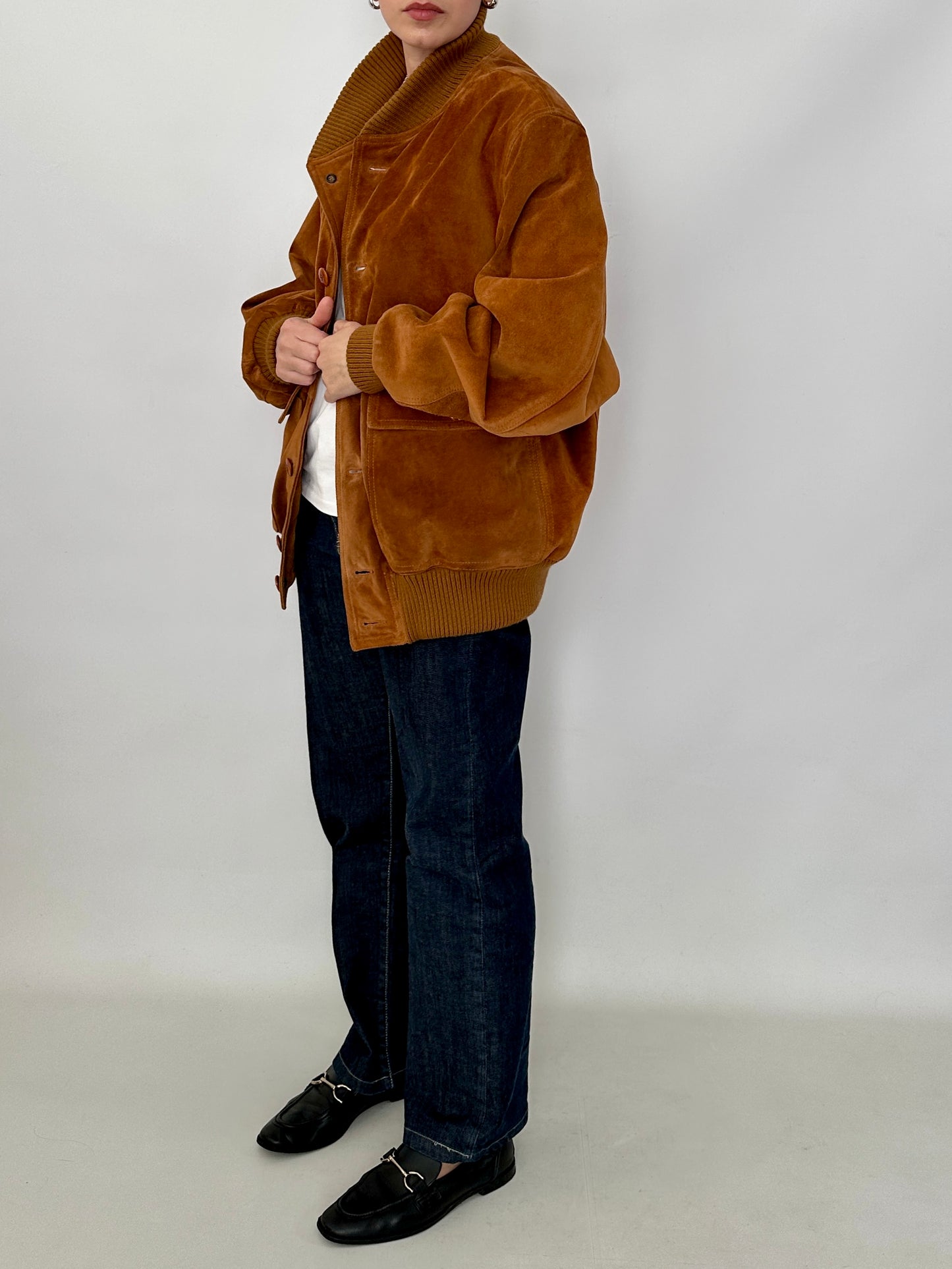 Vintage suede bomber jacket