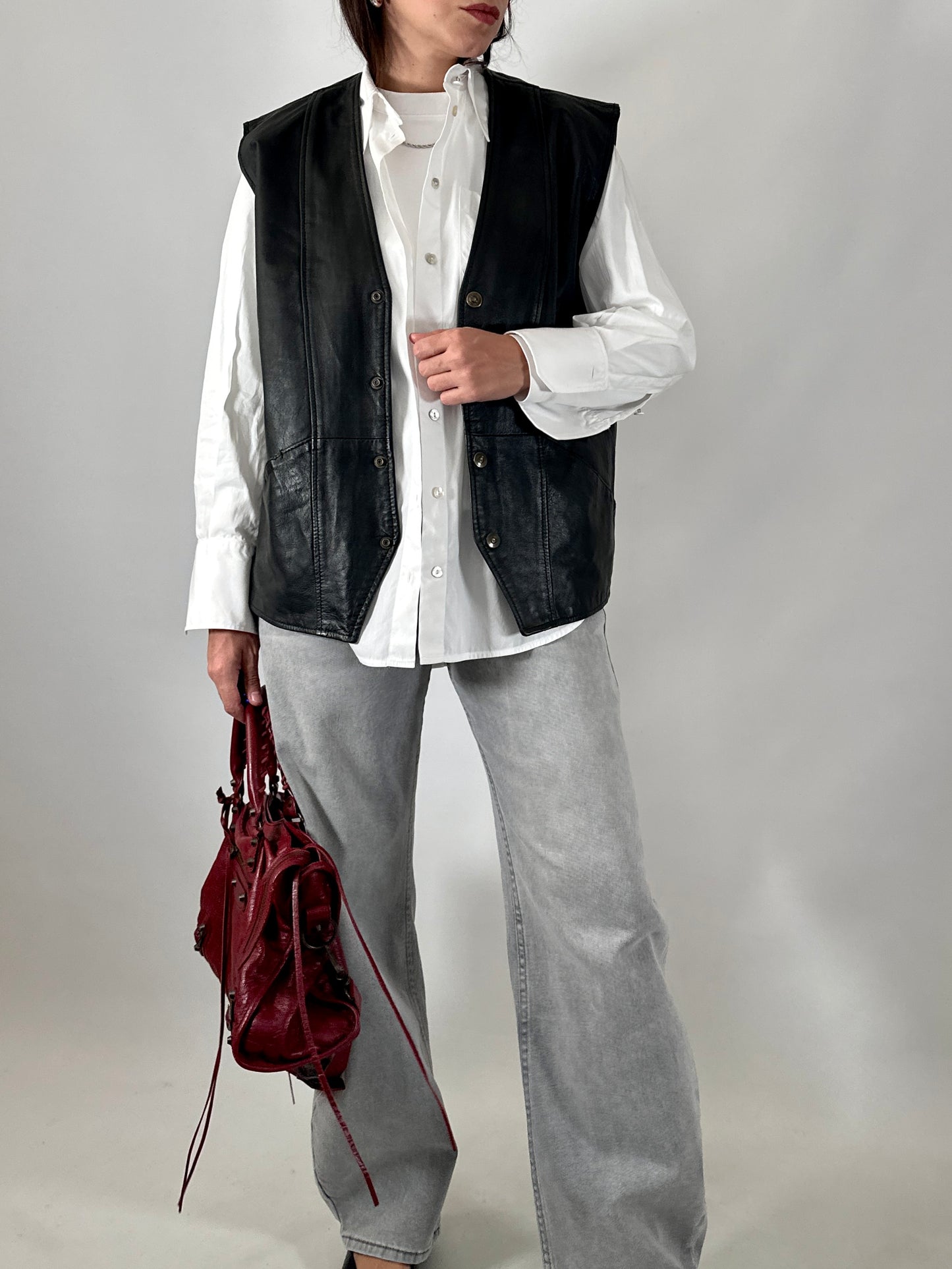 Vintage soft leather vest