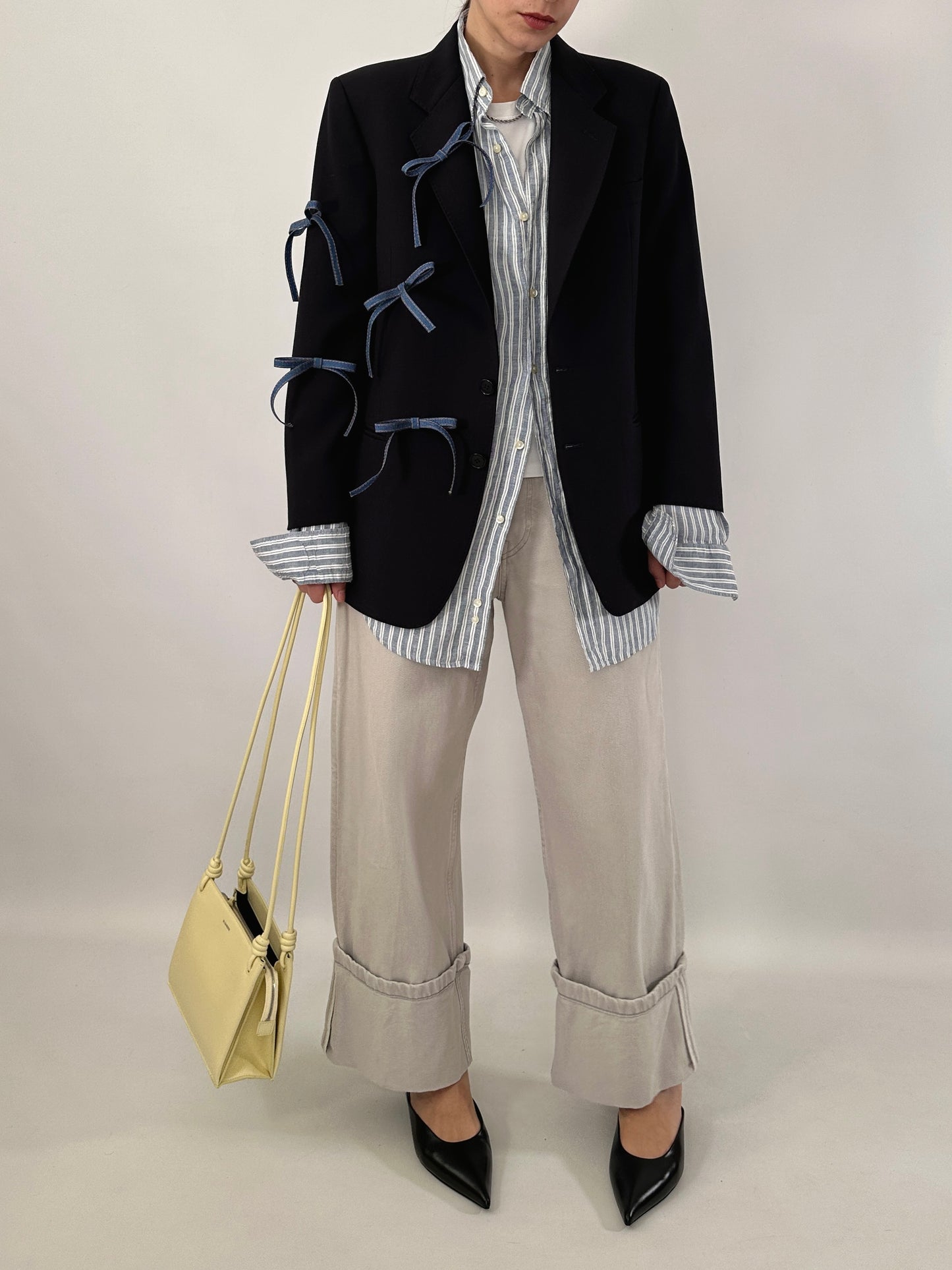 Reworked blue vintage men blazer