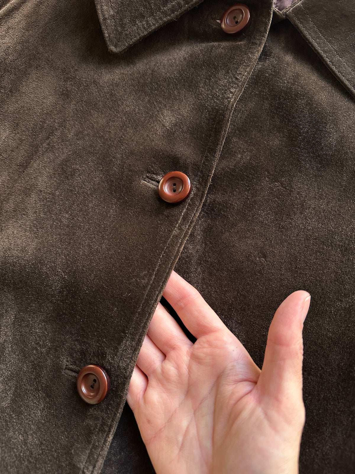Vintage Dark Brown Suede Jacket