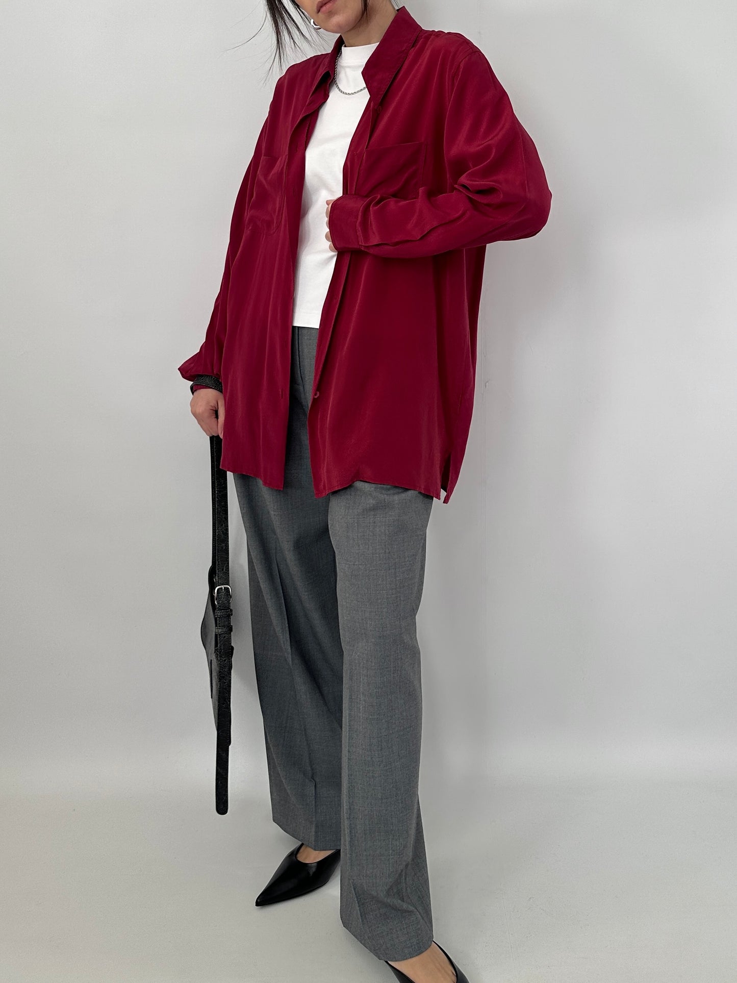 Pure silk cherry shirt