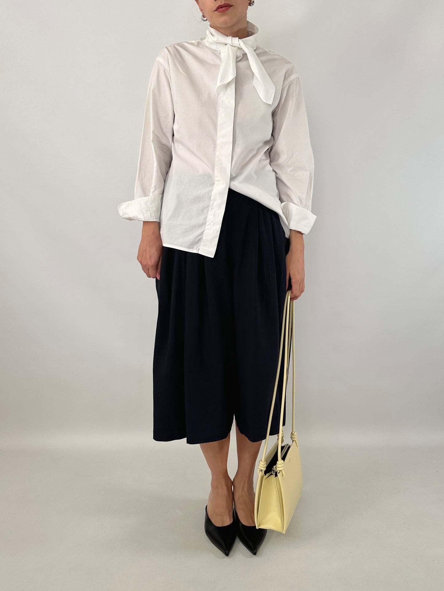 Wide-leg blue culottes