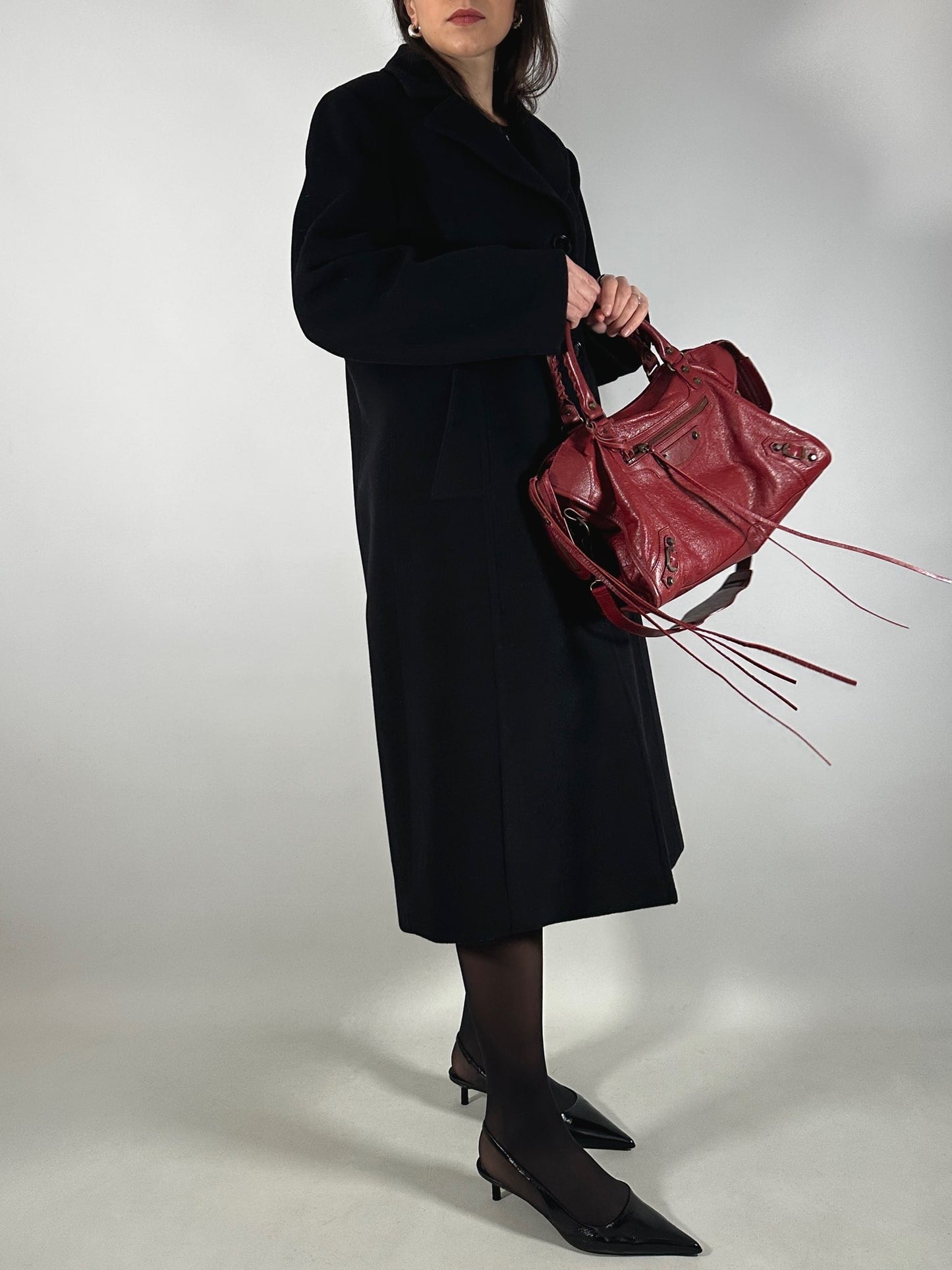 Vintage Classic Black Wool Coat