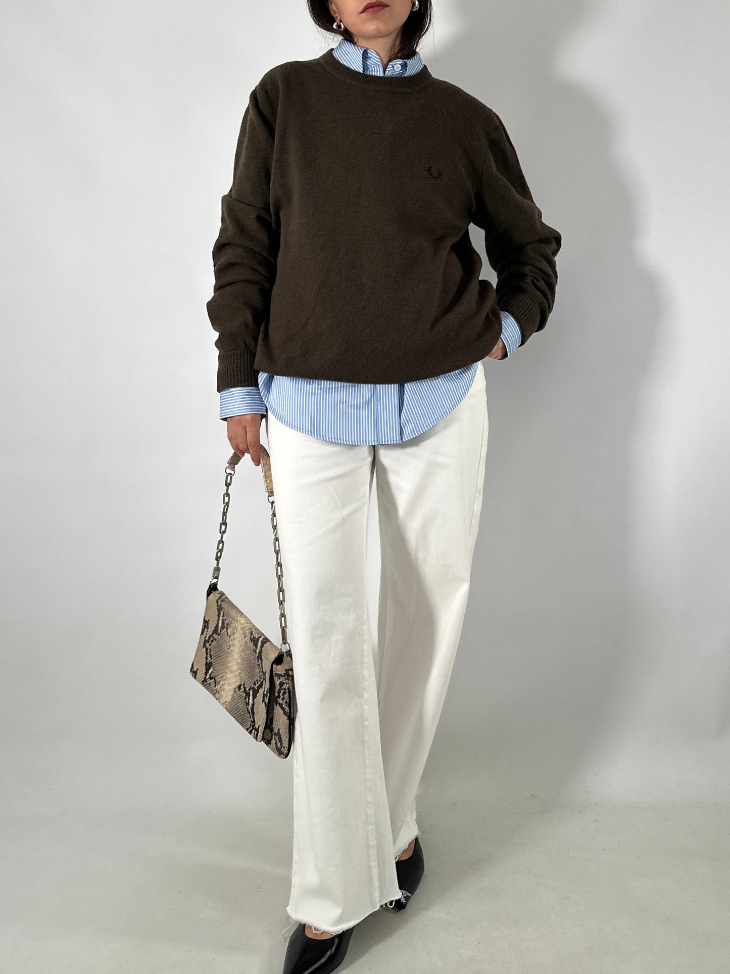 Vintage Fred Perry brown wool sweater