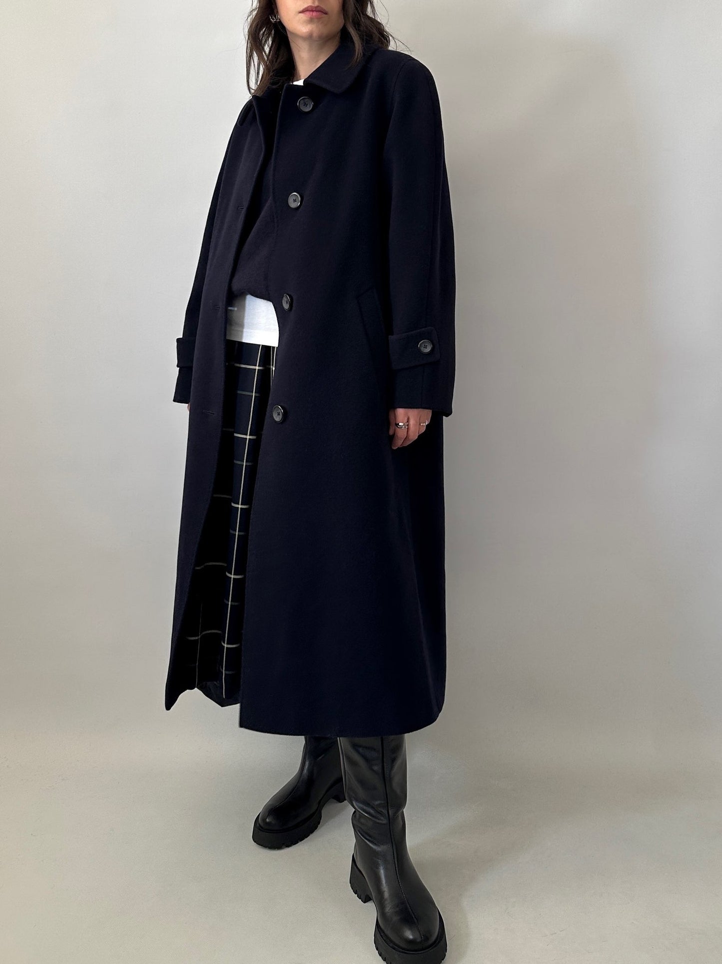 Vintage blue wool and angora coat