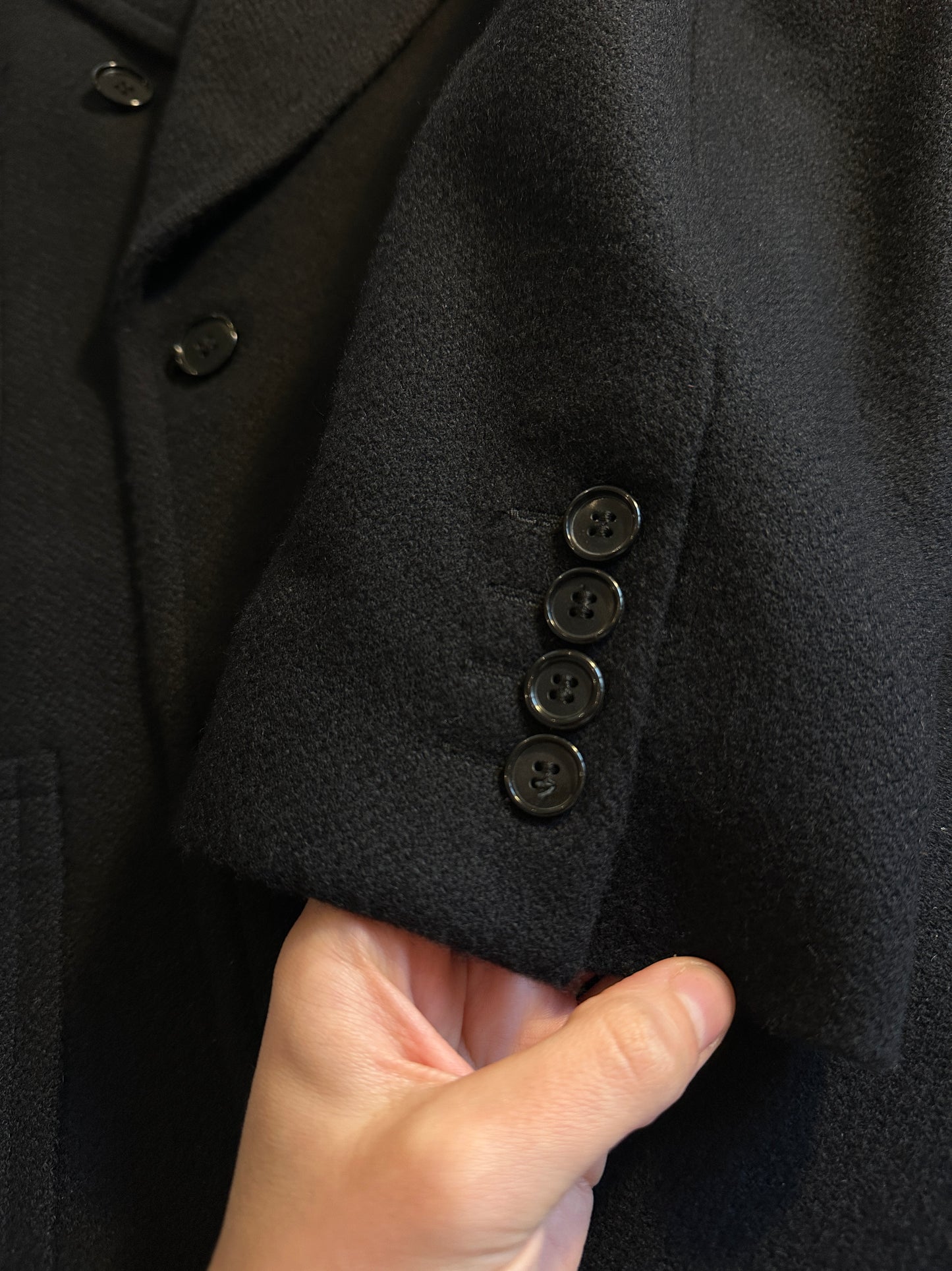 Vintage Black Structured Wool Blazer