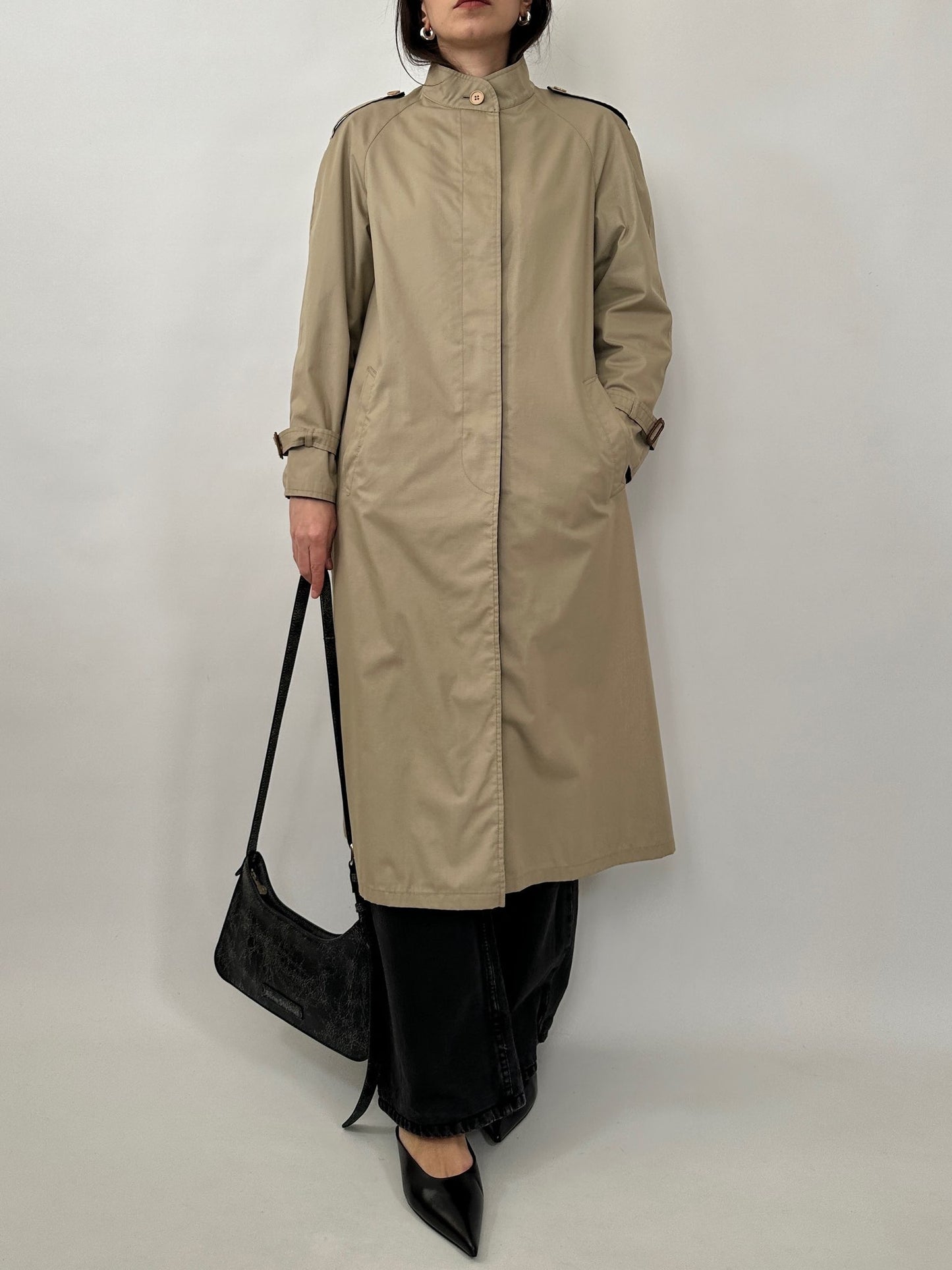 Vintage Reversible Lightweight Coat - Beige/Black