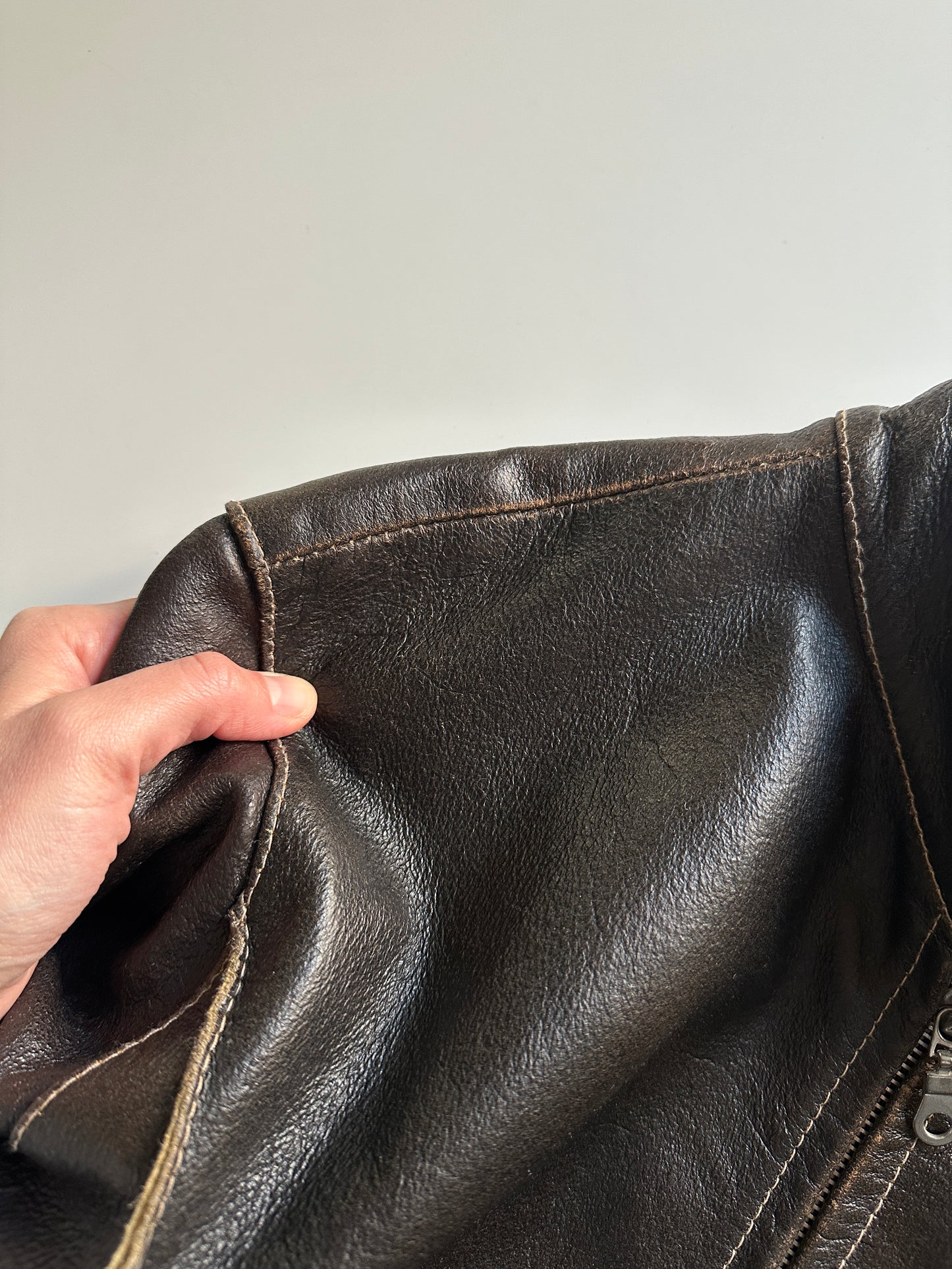 Vintage Leather Café Racer Jacket